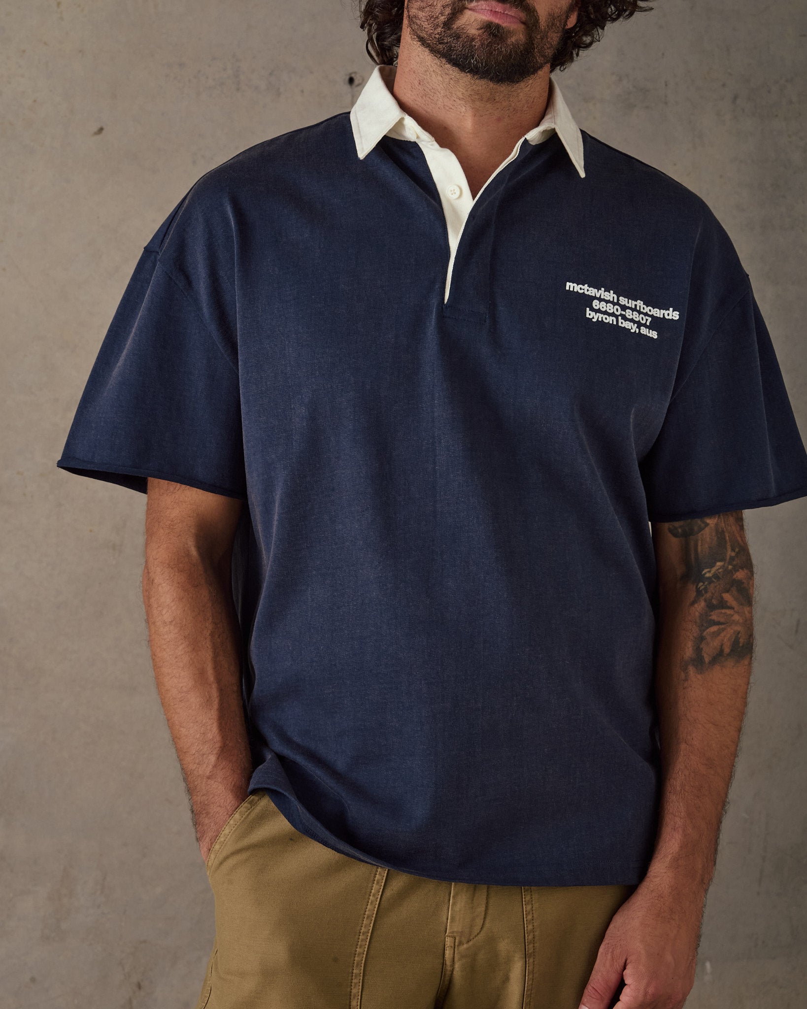 Cutoff Rugby Polo - Dark Blue