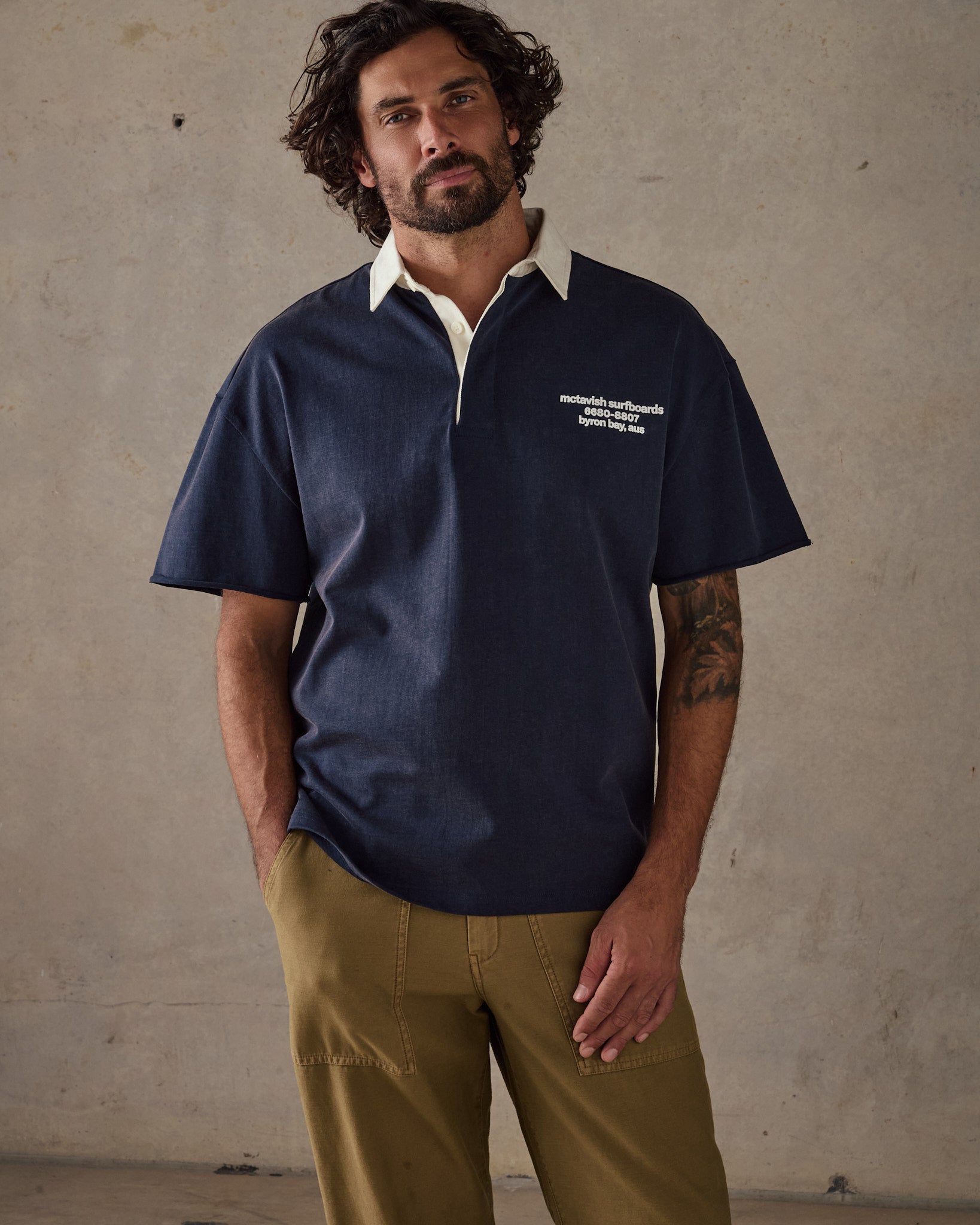 Cutoff Rugby Polo - Dark Blue