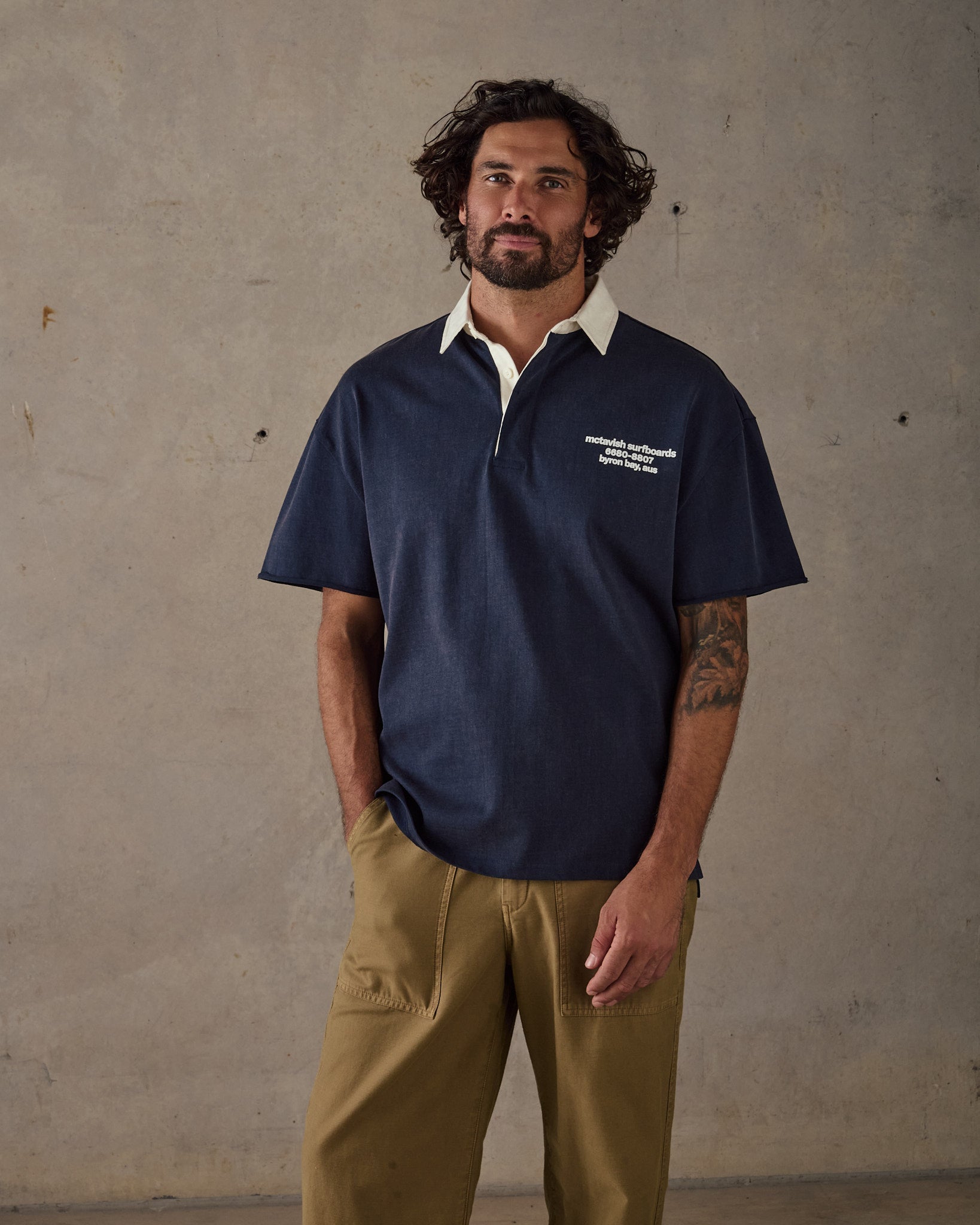 Cutoff Rugby Polo - Dark Blue