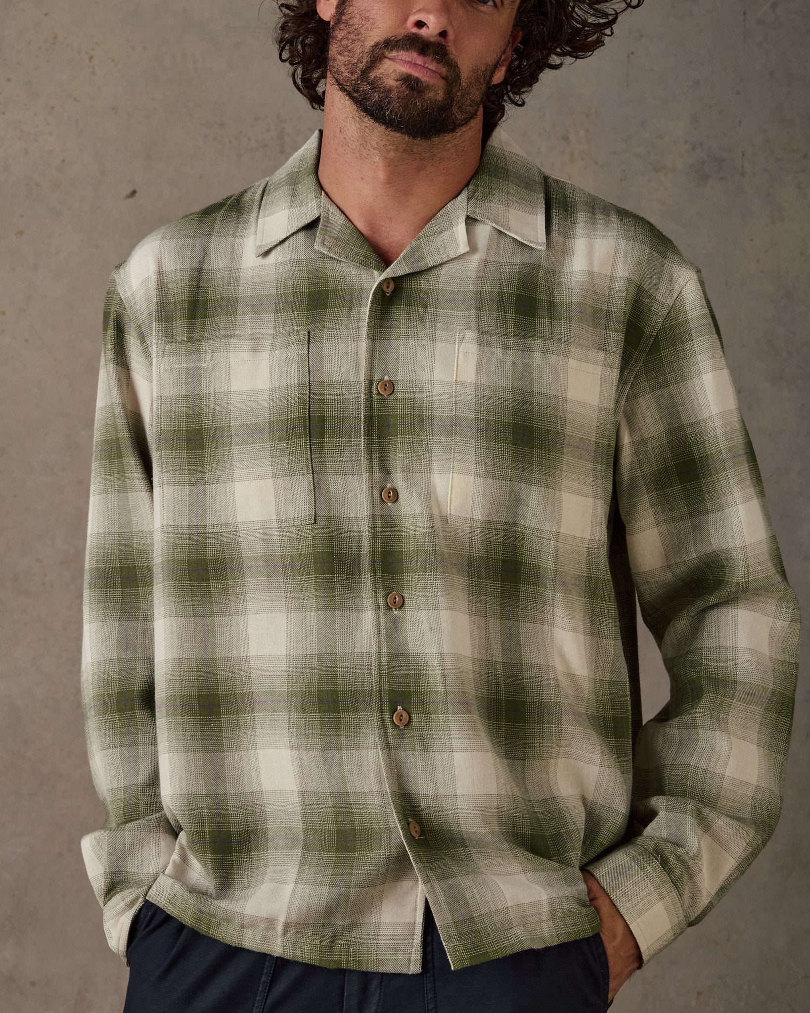 Relaxed Flannel Shirt - Green Multi