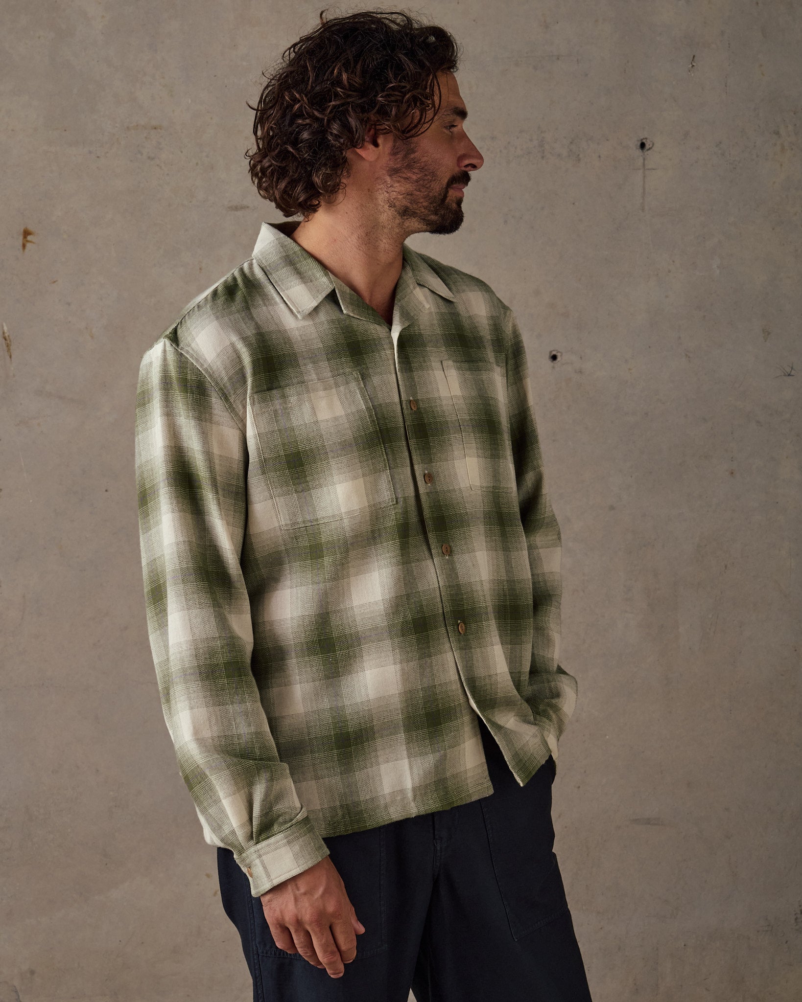 Relaxed Flannel Shirt - Green Multi