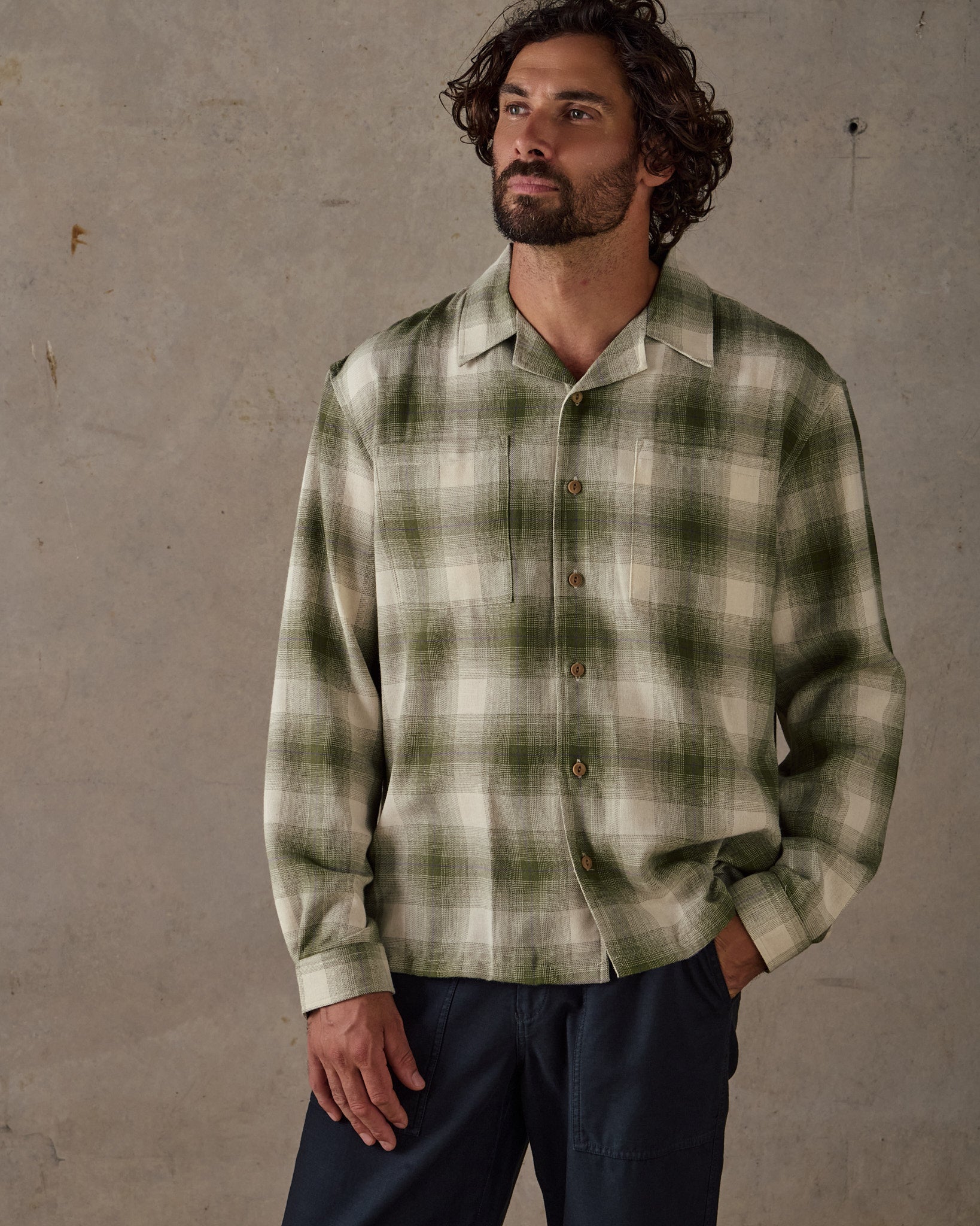 Relaxed Flannel Shirt - Green Multi