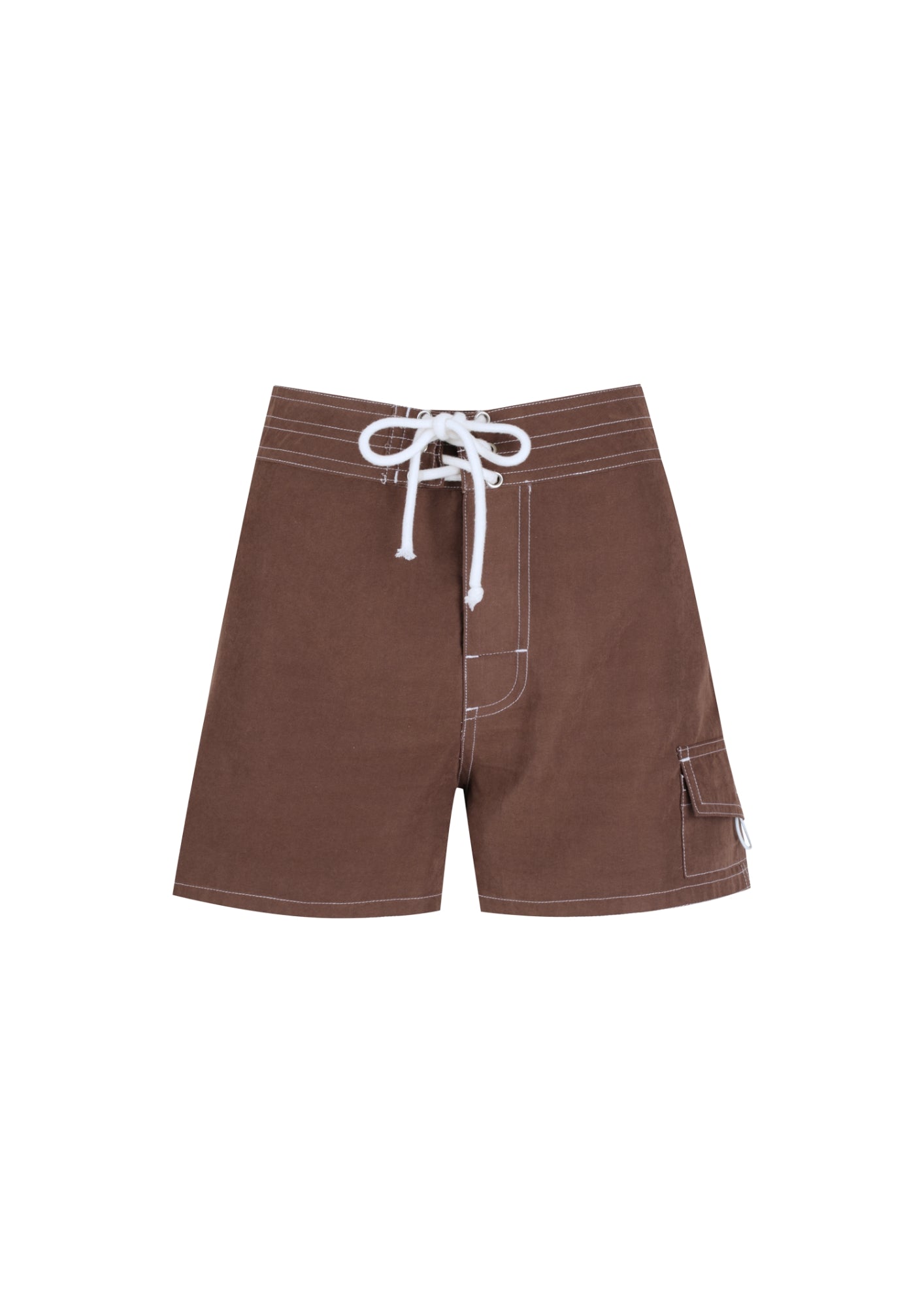 Tie Front Boardshort - Mocha