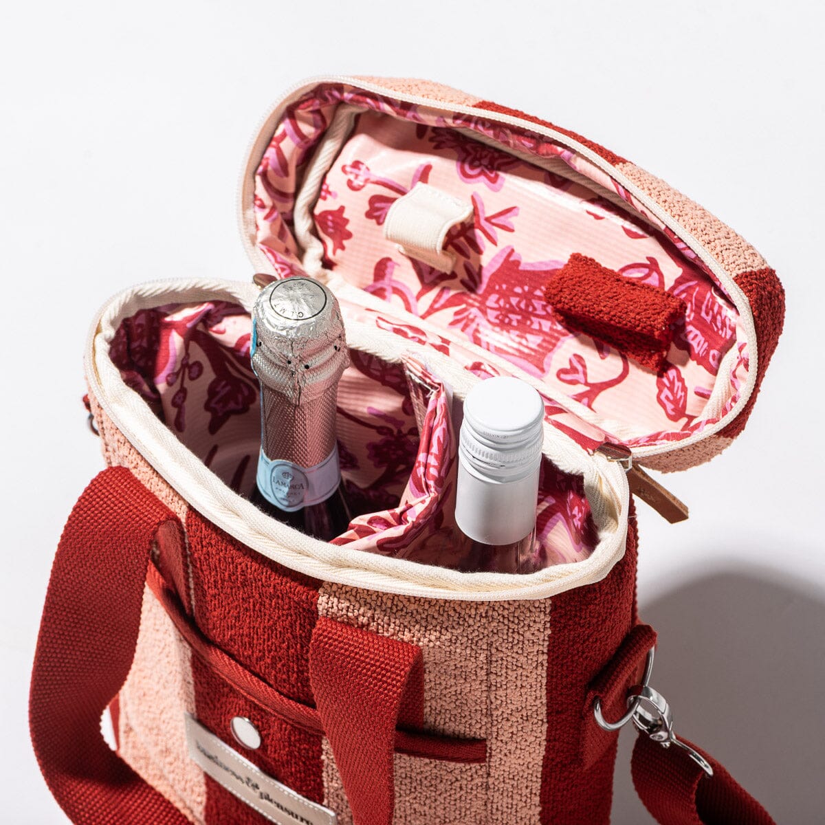 Wine Cooler Tote Bag - Terry Terracotta Stripe
