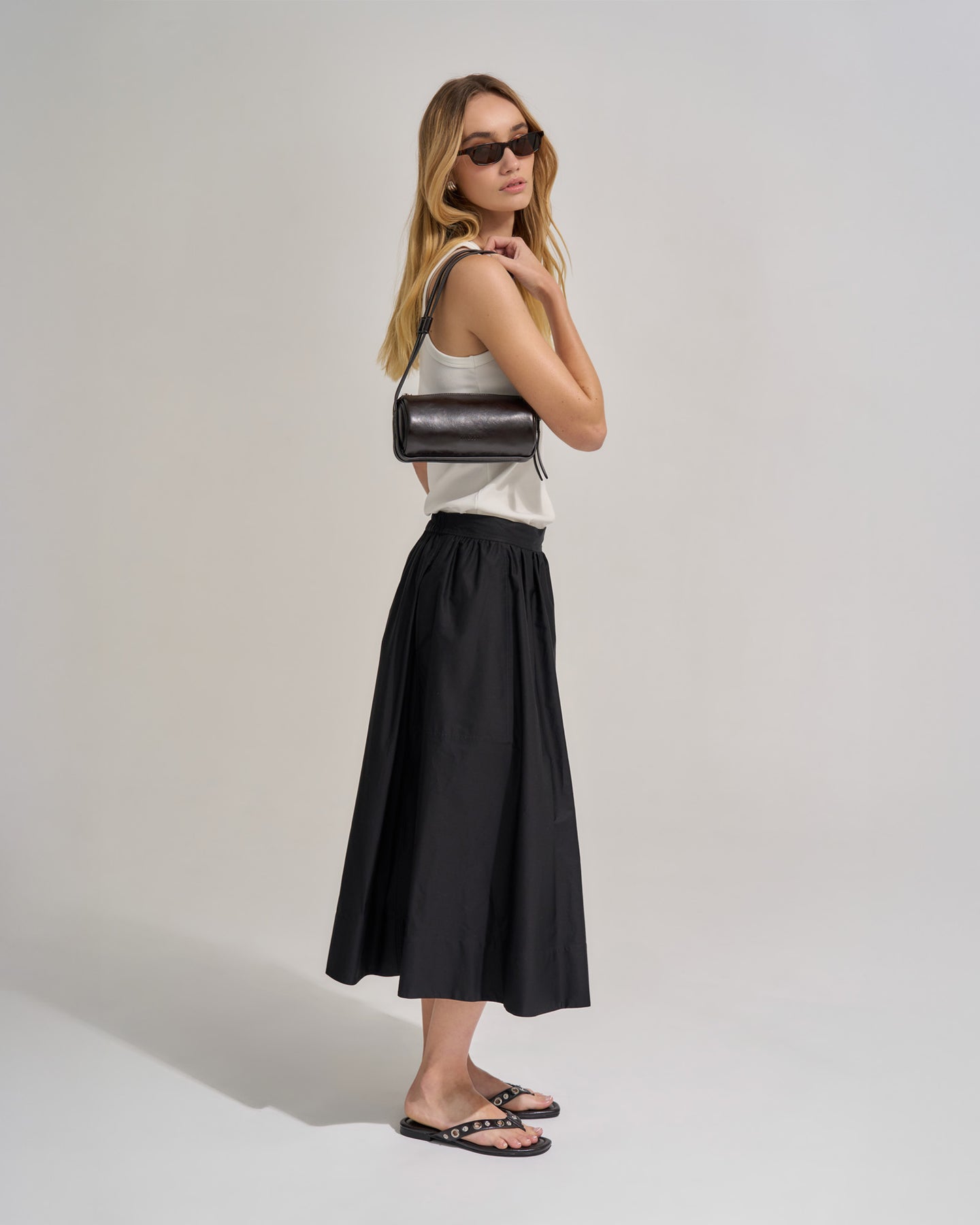 Brooke Mini Barrel Bag - Burnt Coffee