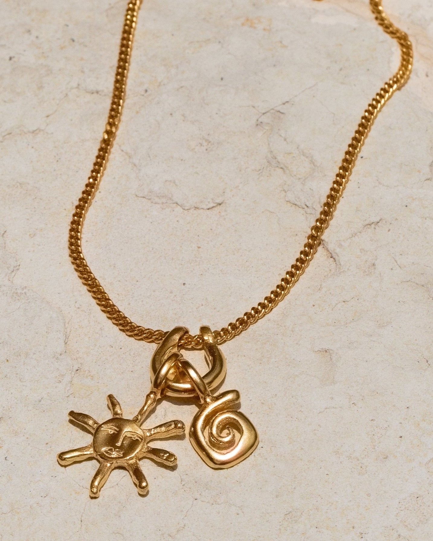 Soleilseeker Charm Necklace - 24k Gold Vermeil