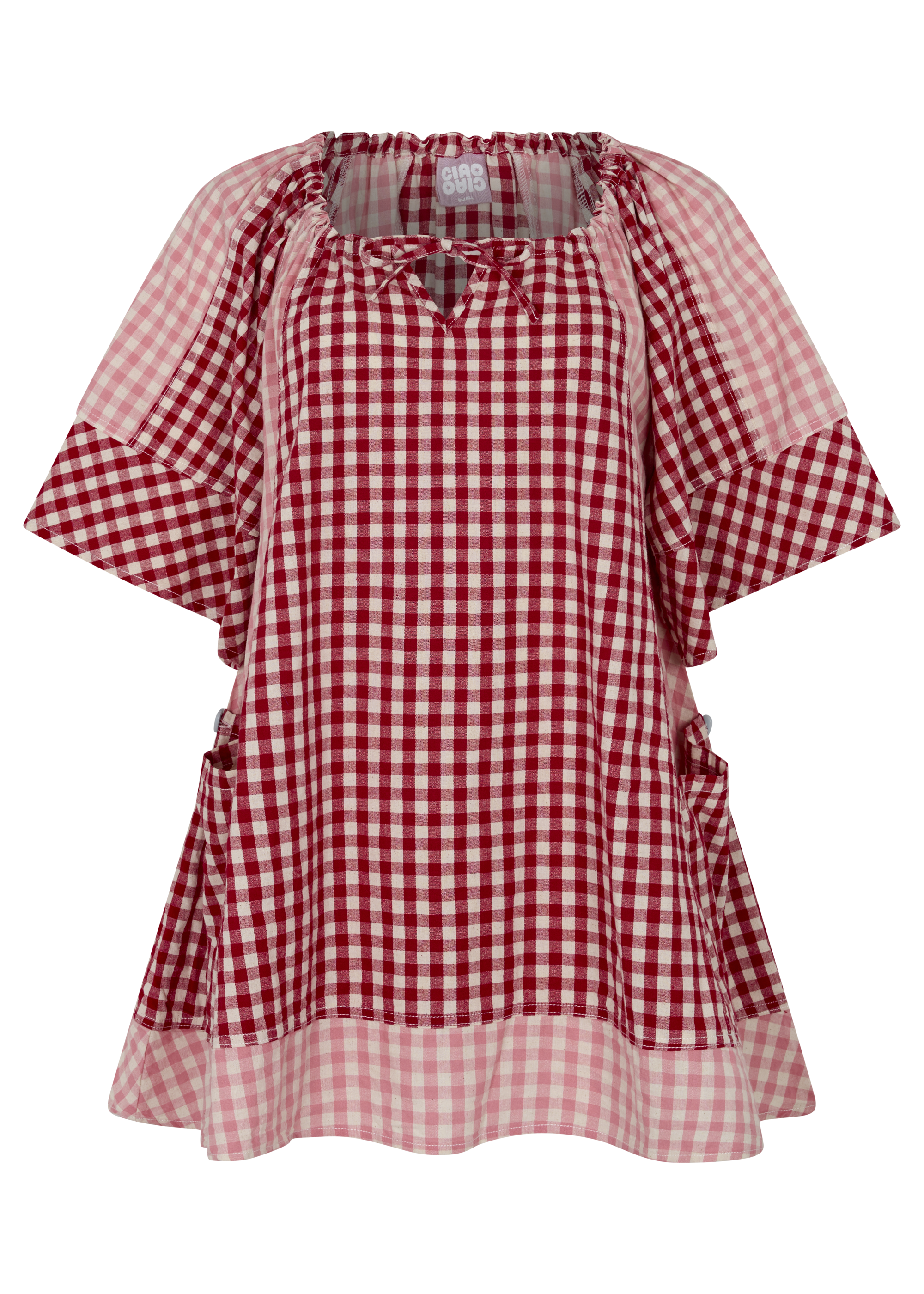 Bloom Check Dress - Pink Red