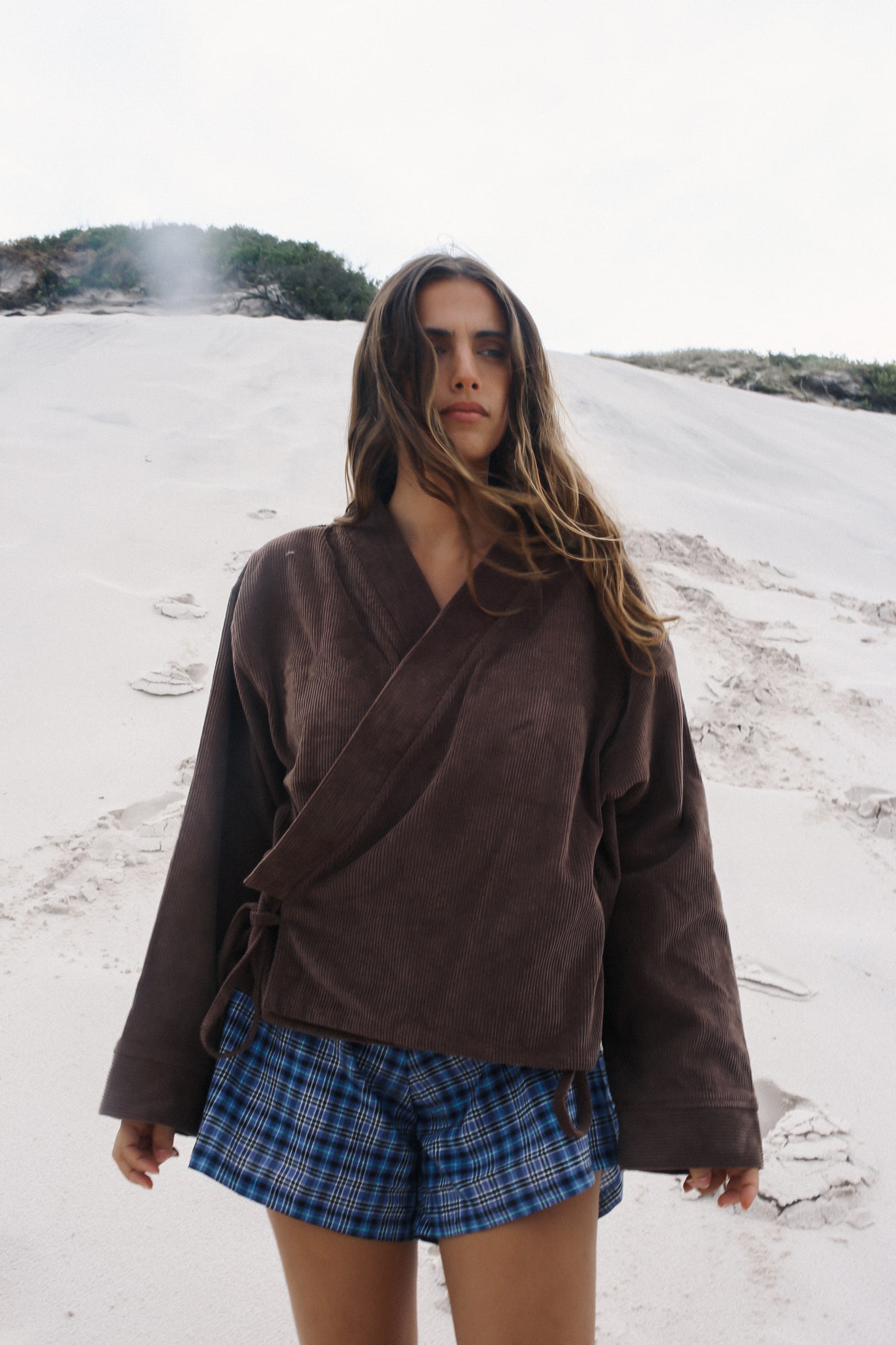 Amber Wrap Jacket - Chocolate