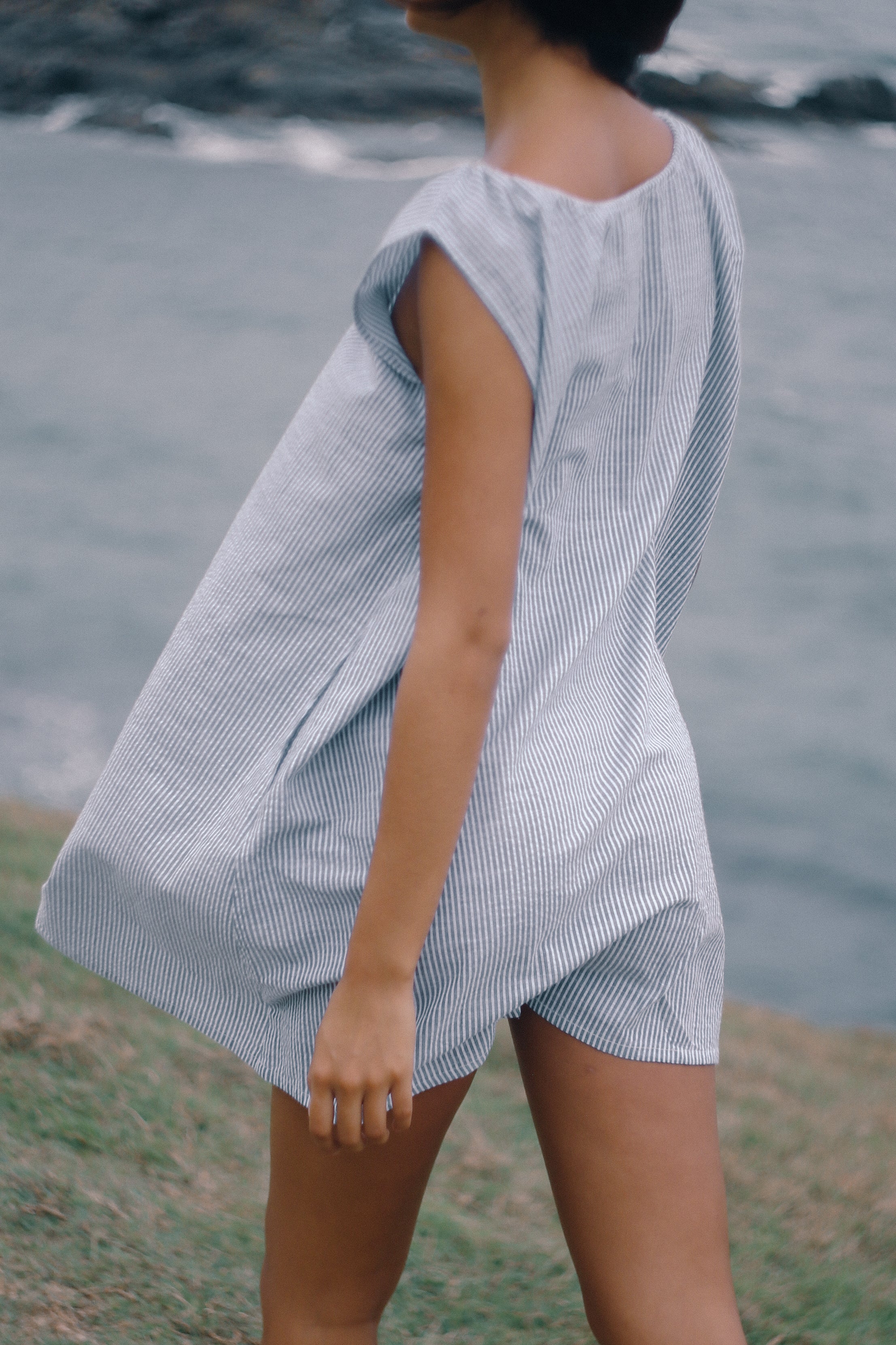 Luna Shift Dress - Spirulina Stripe