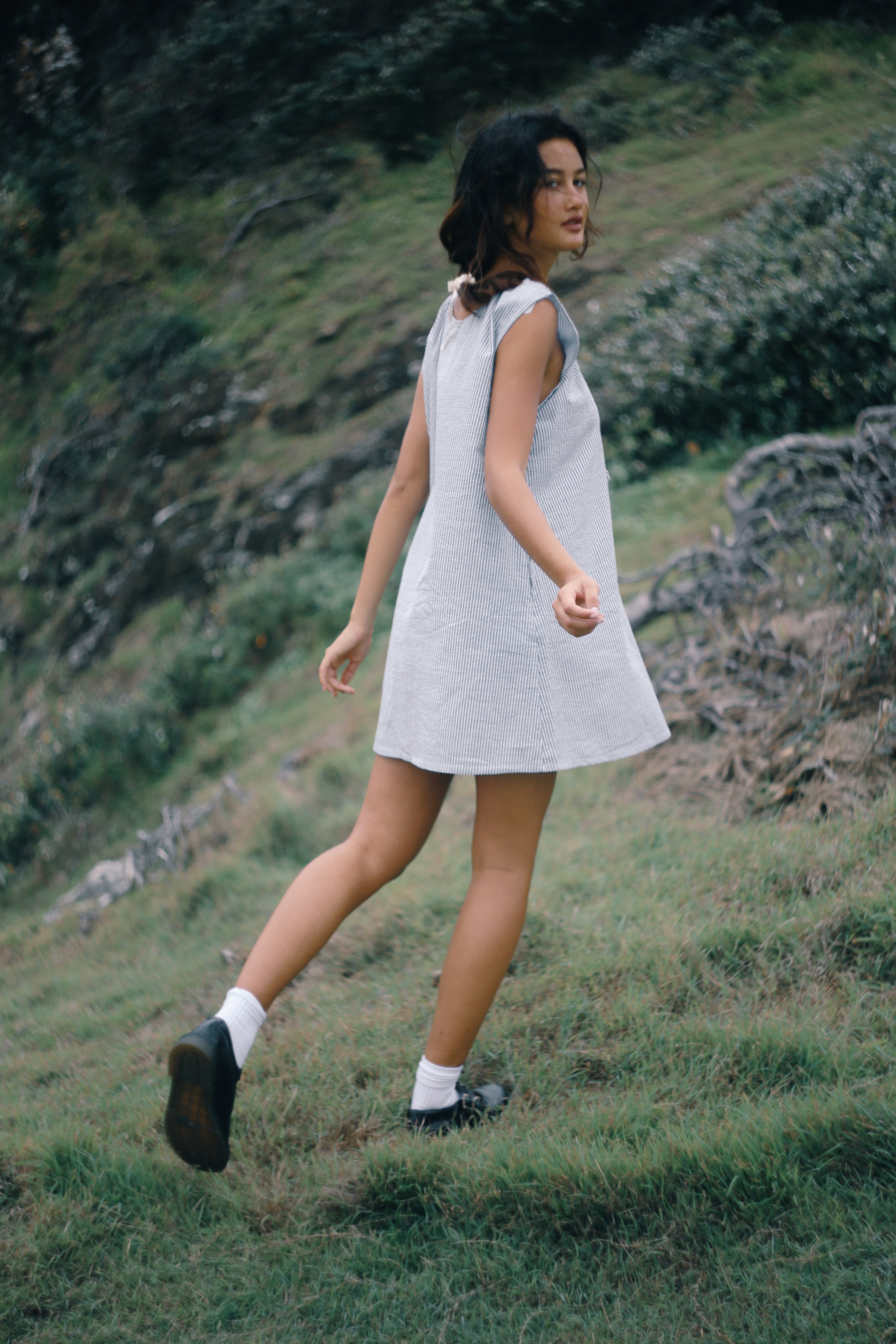 Luna Shift Dress - Spirulina Stripe