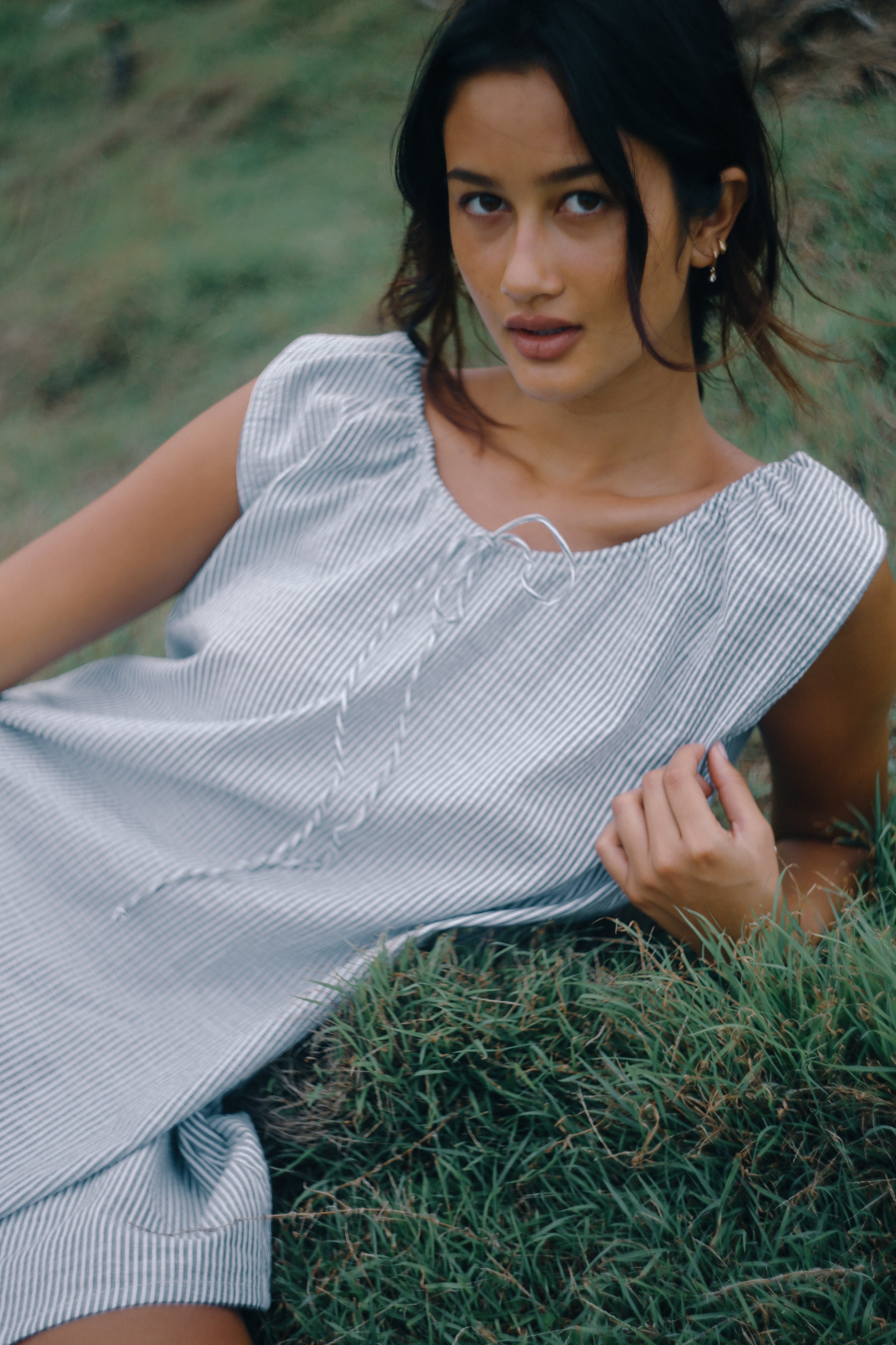 Luna Shift Dress - Spirulina Stripe