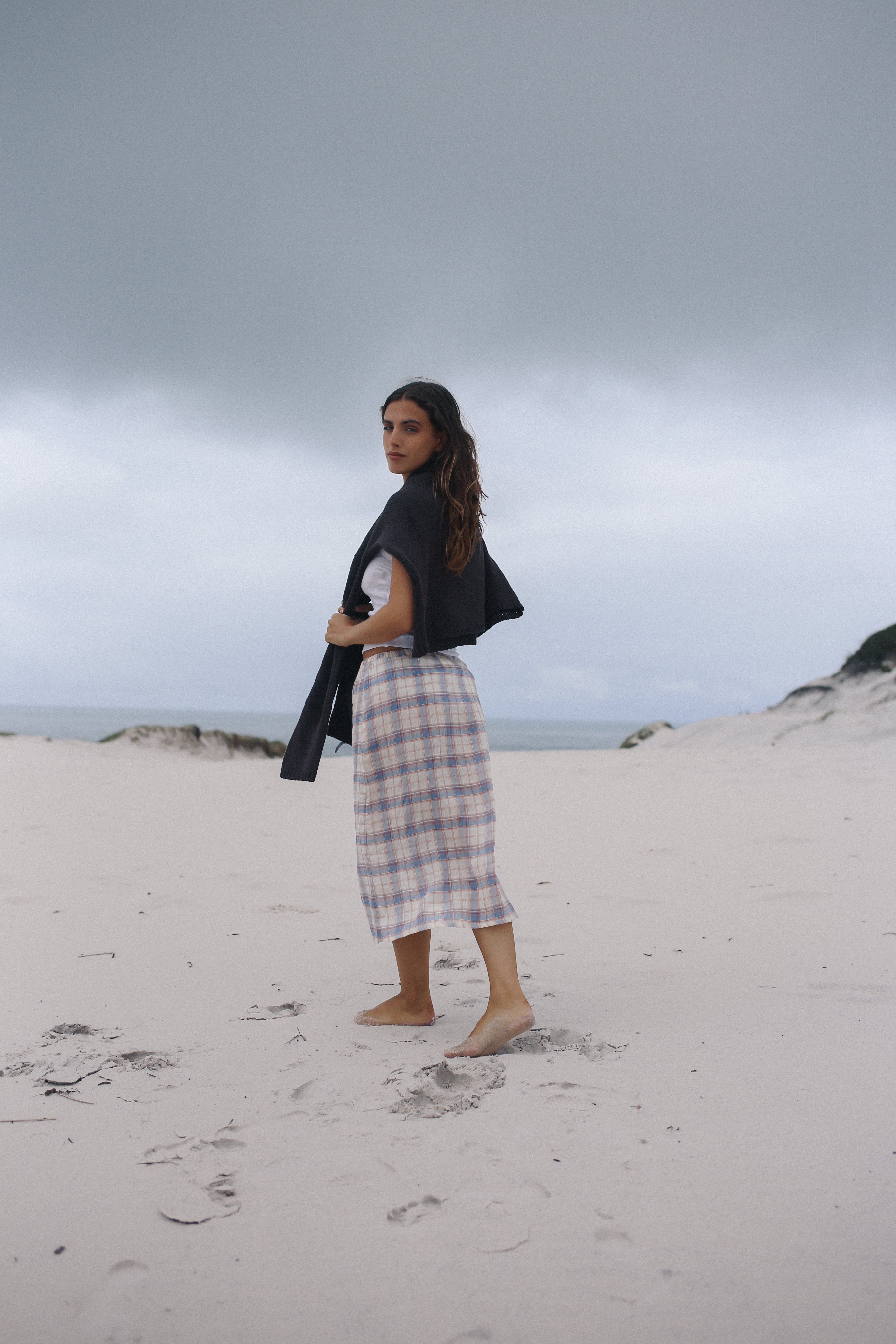 Remi Midi Skirt - Juniper Check