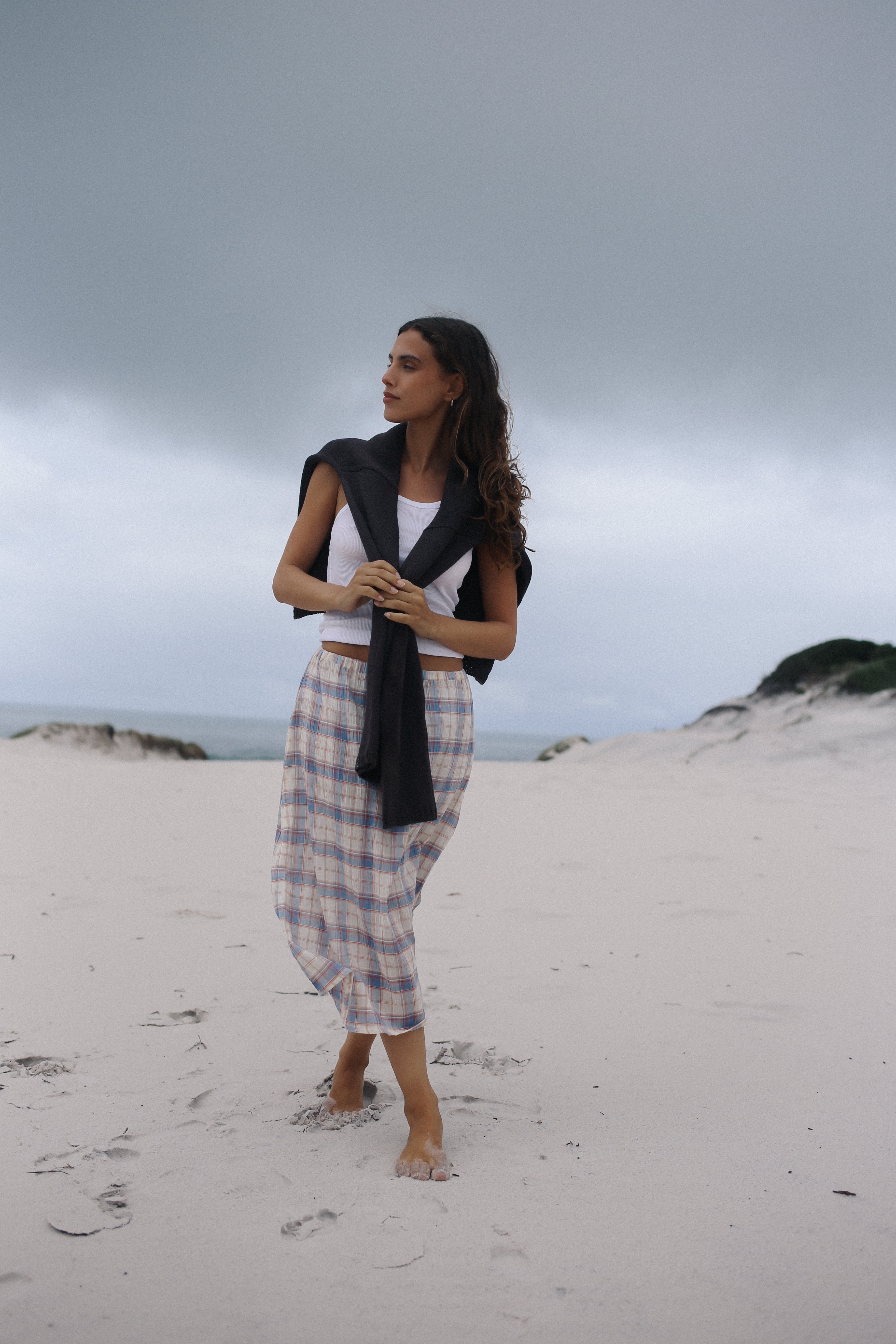Remi Midi Skirt - Juniper Check