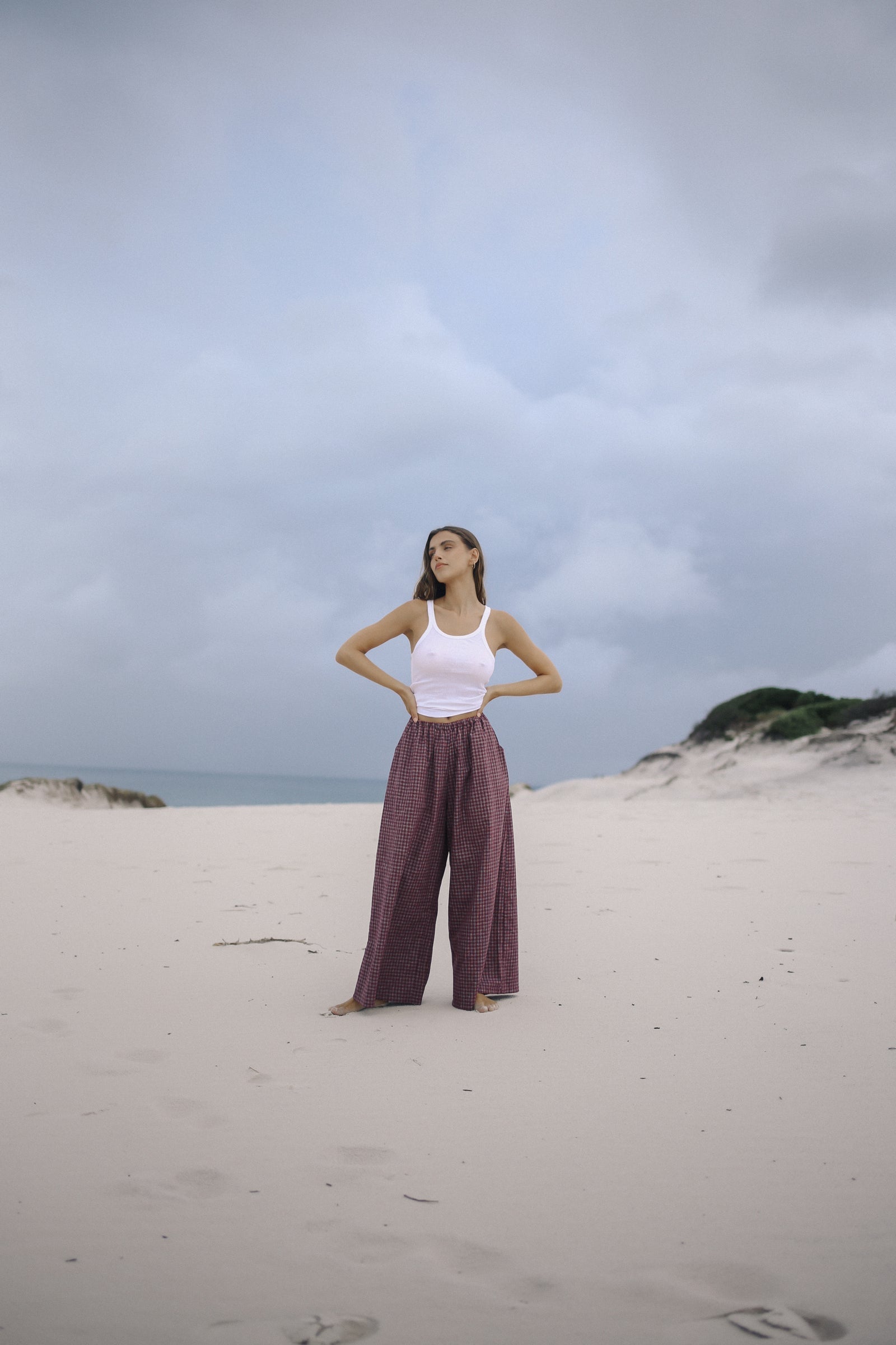 Ivy Pant - Fig Hemp Check