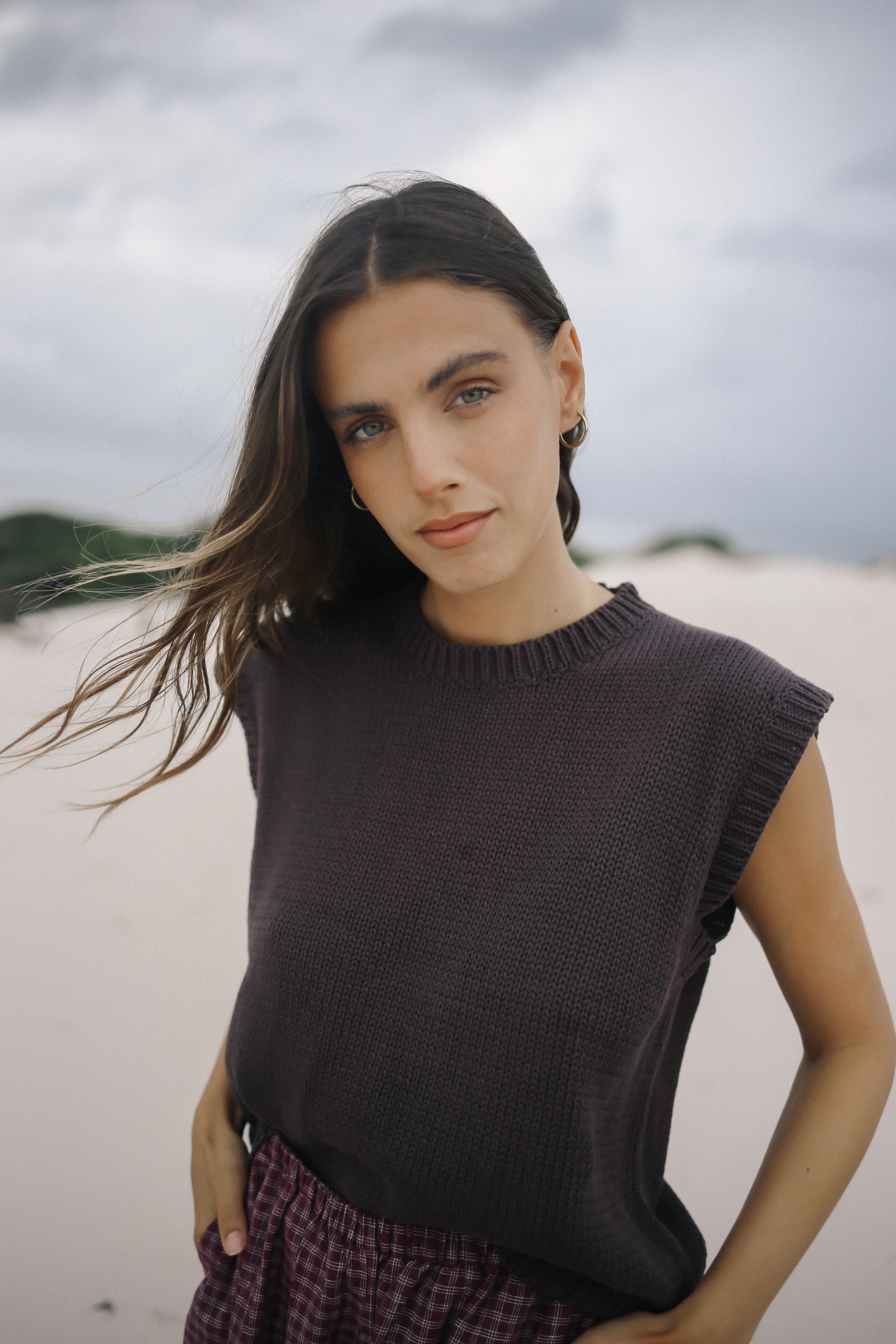Cecilia Knit Vest - Chocolate