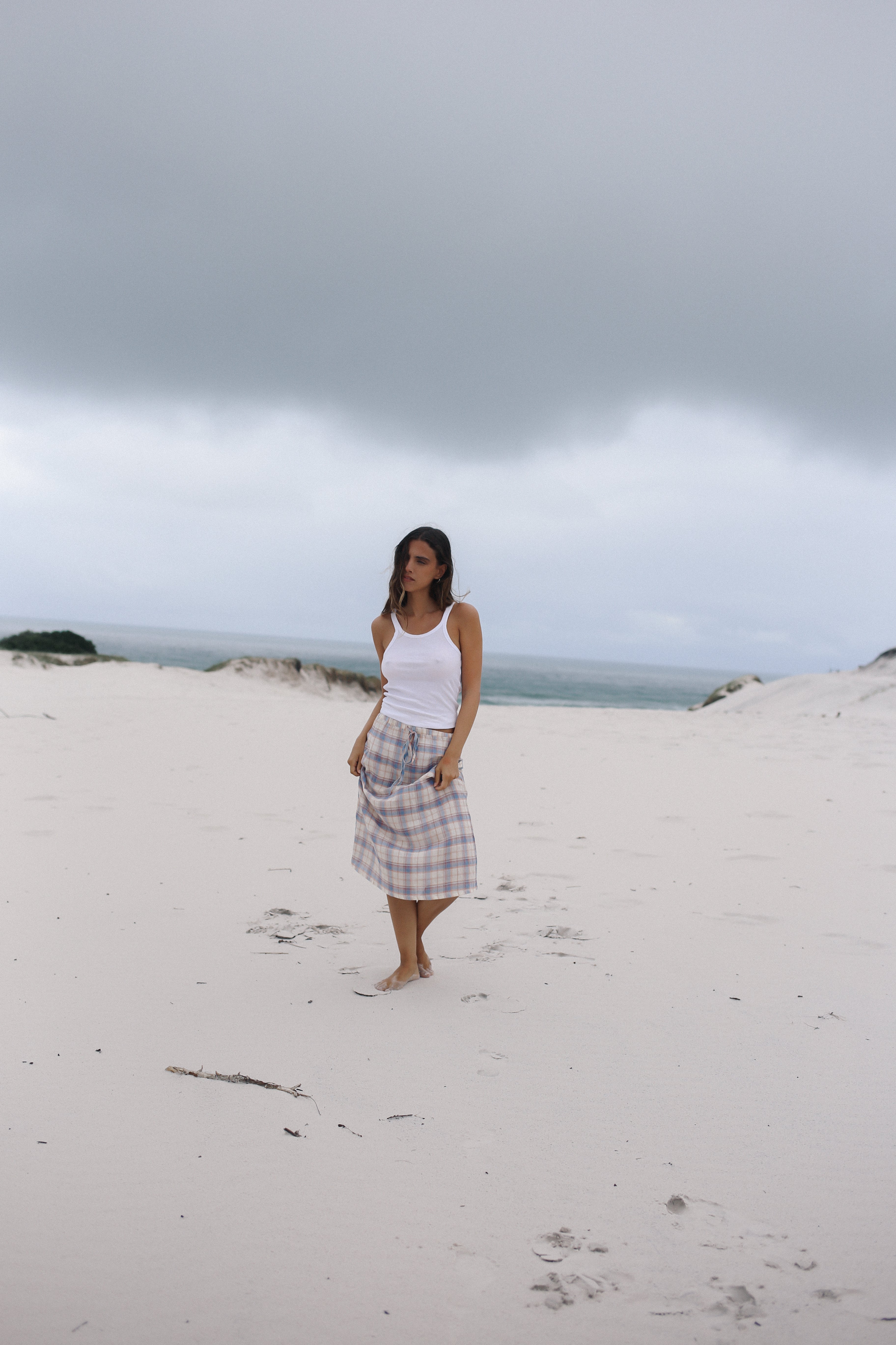 Remi Midi Skirt - Juniper Check