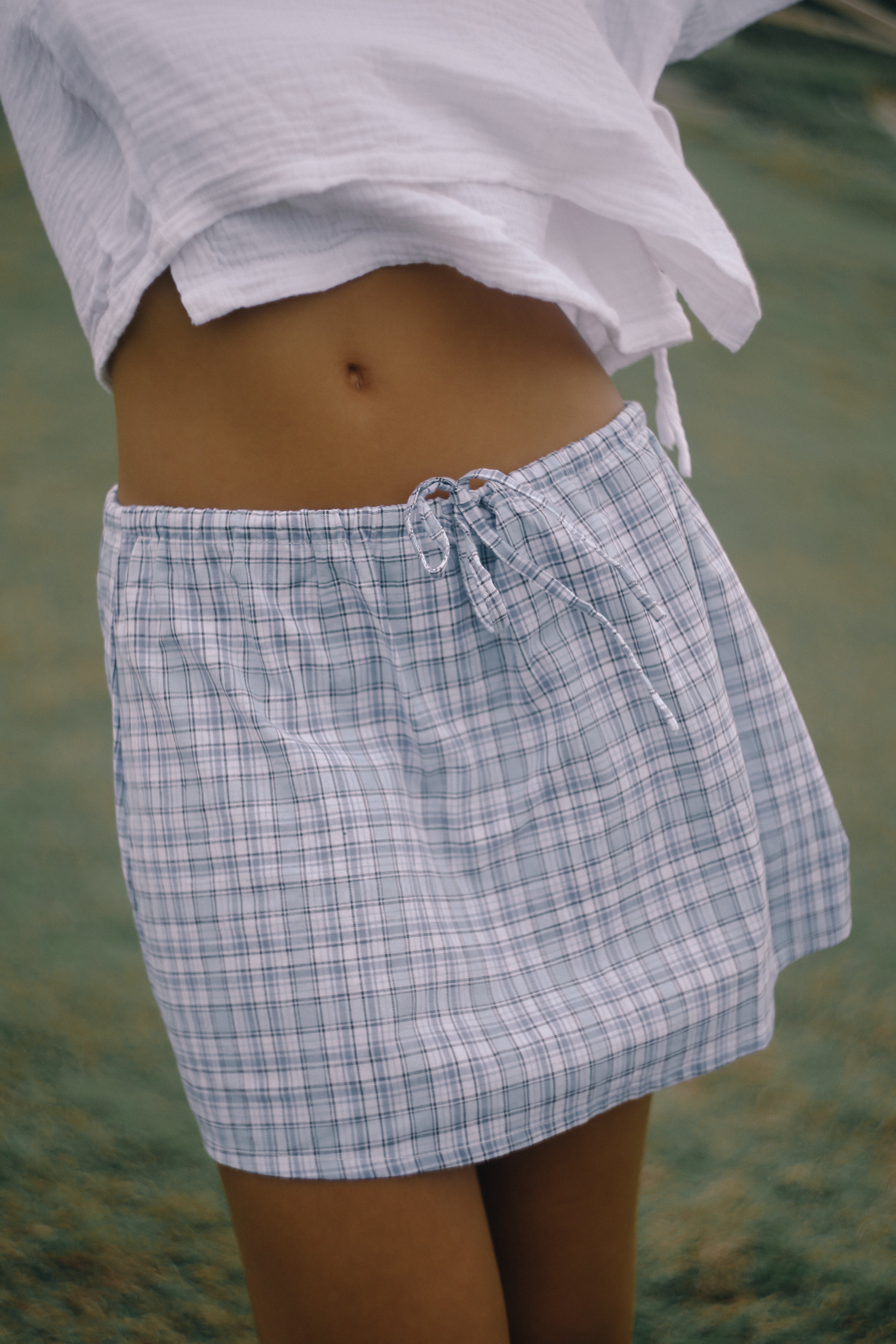 Fleur Skirt - Cloud Plaid