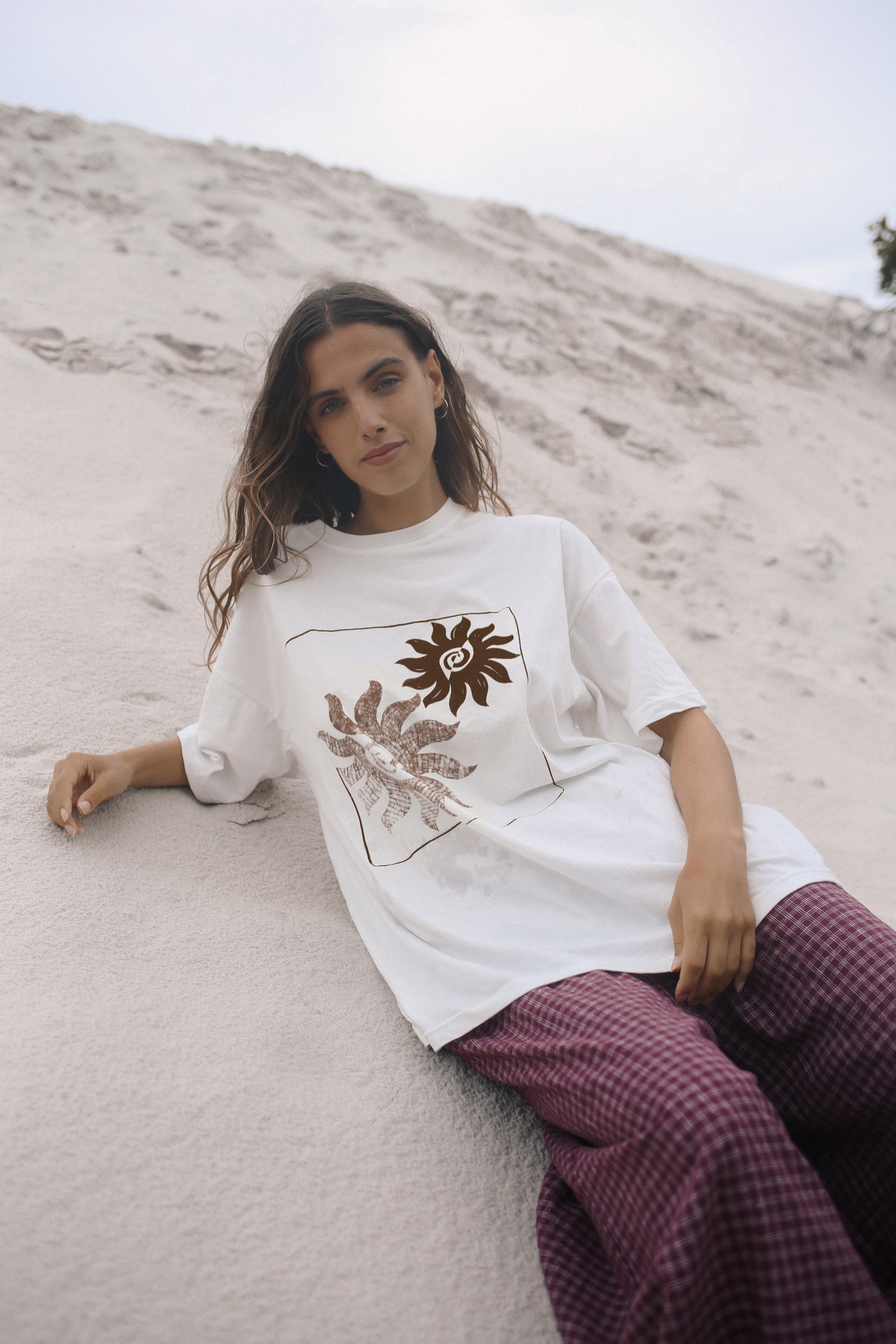 Sacred Sun Tee - White / Mocha