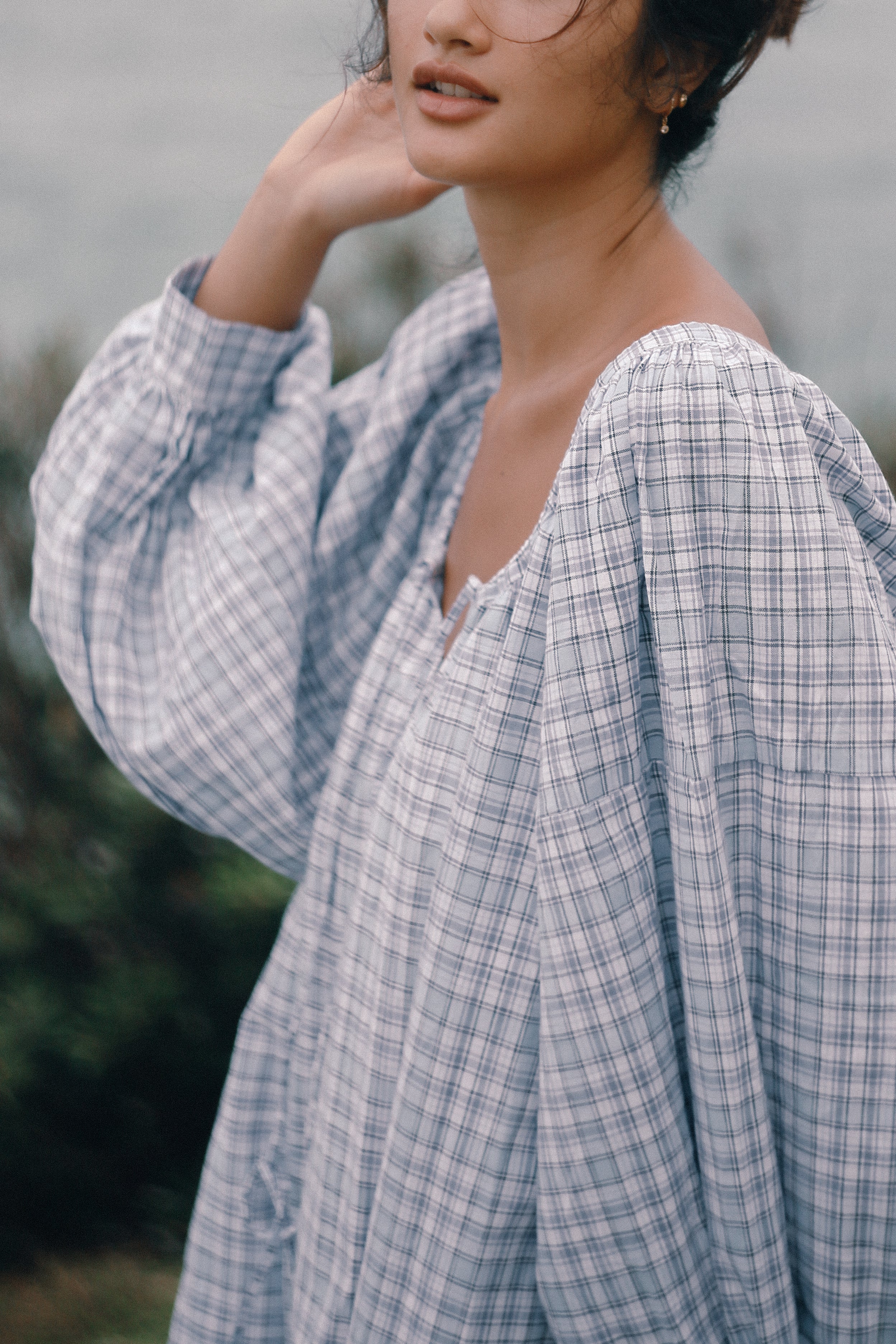 Cloudy Dress - Cloud Plaid