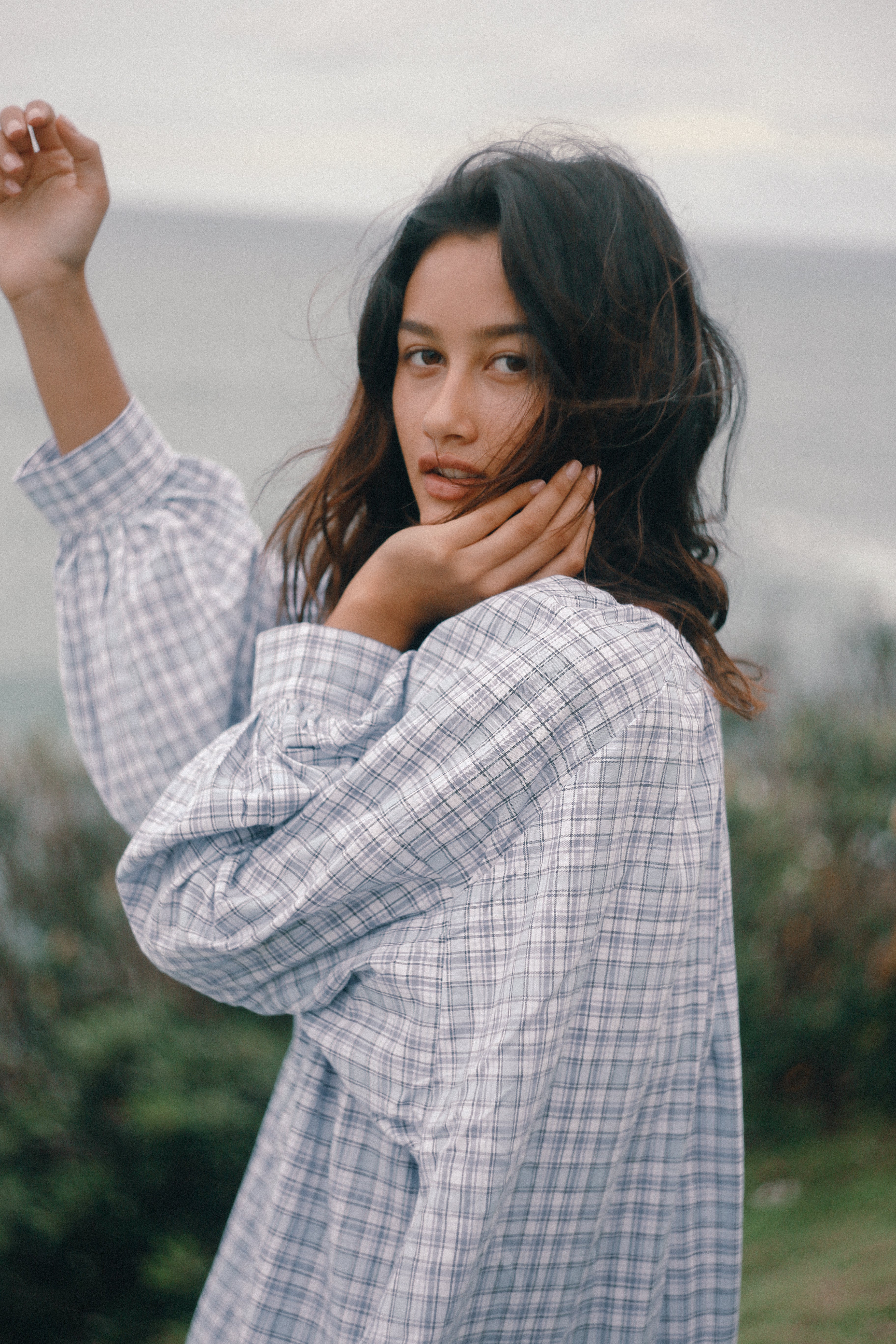Cloudy Dress - Cloud Plaid