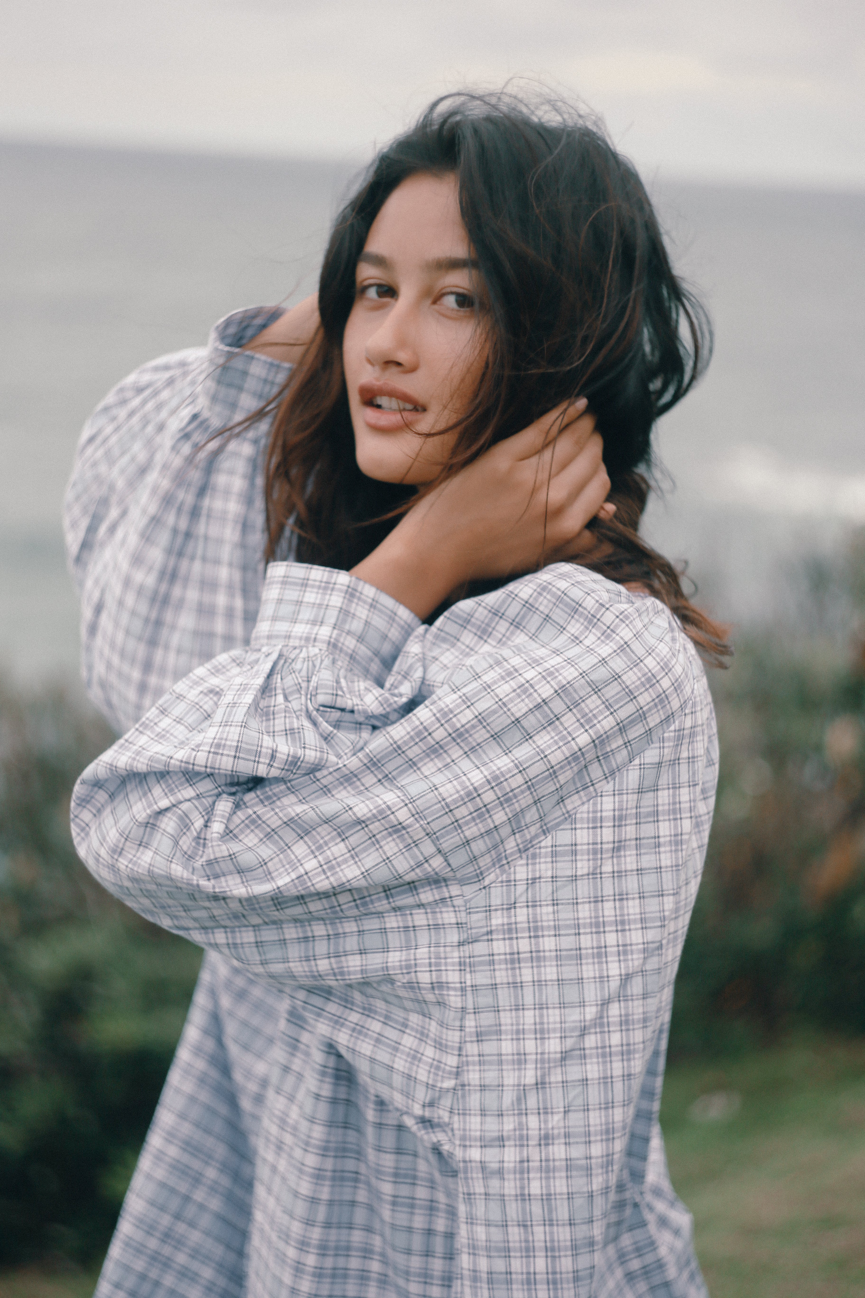 Cloudy Dress - Cloud Plaid