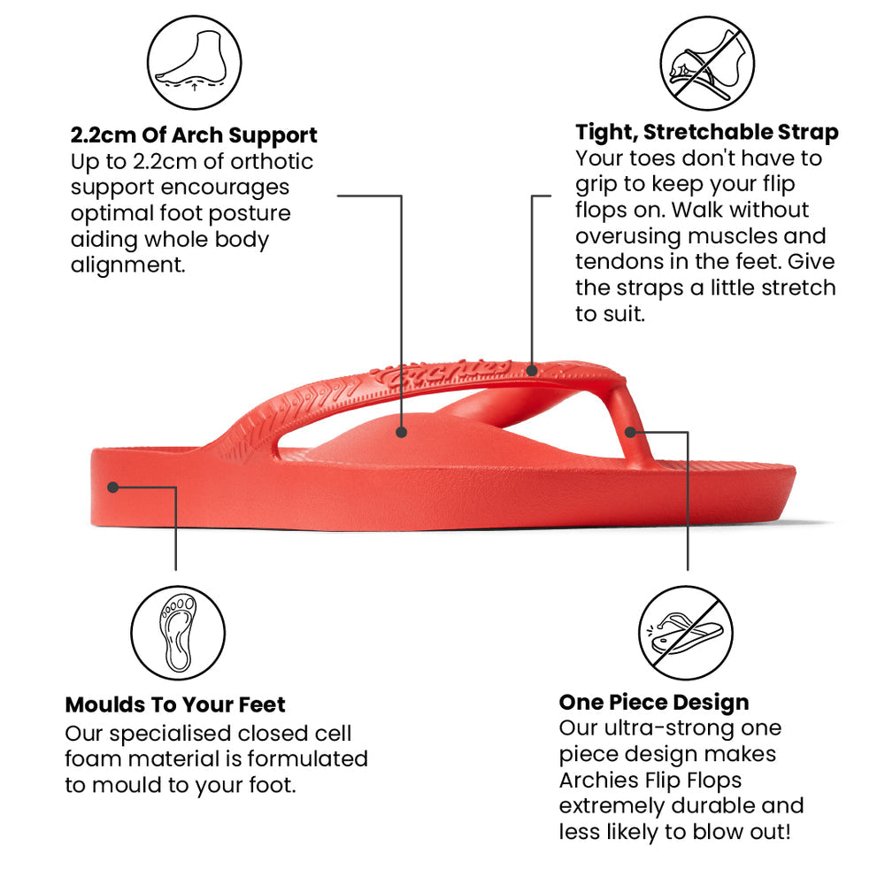 Arch Support Thongs - Coral