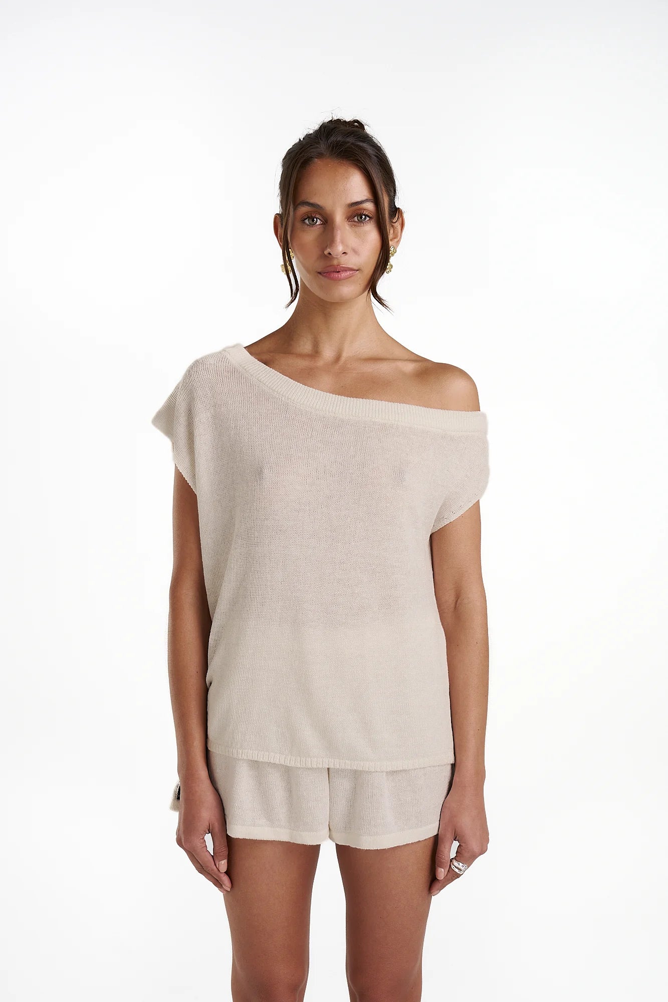 Knit Off Shoulder Top - Cream