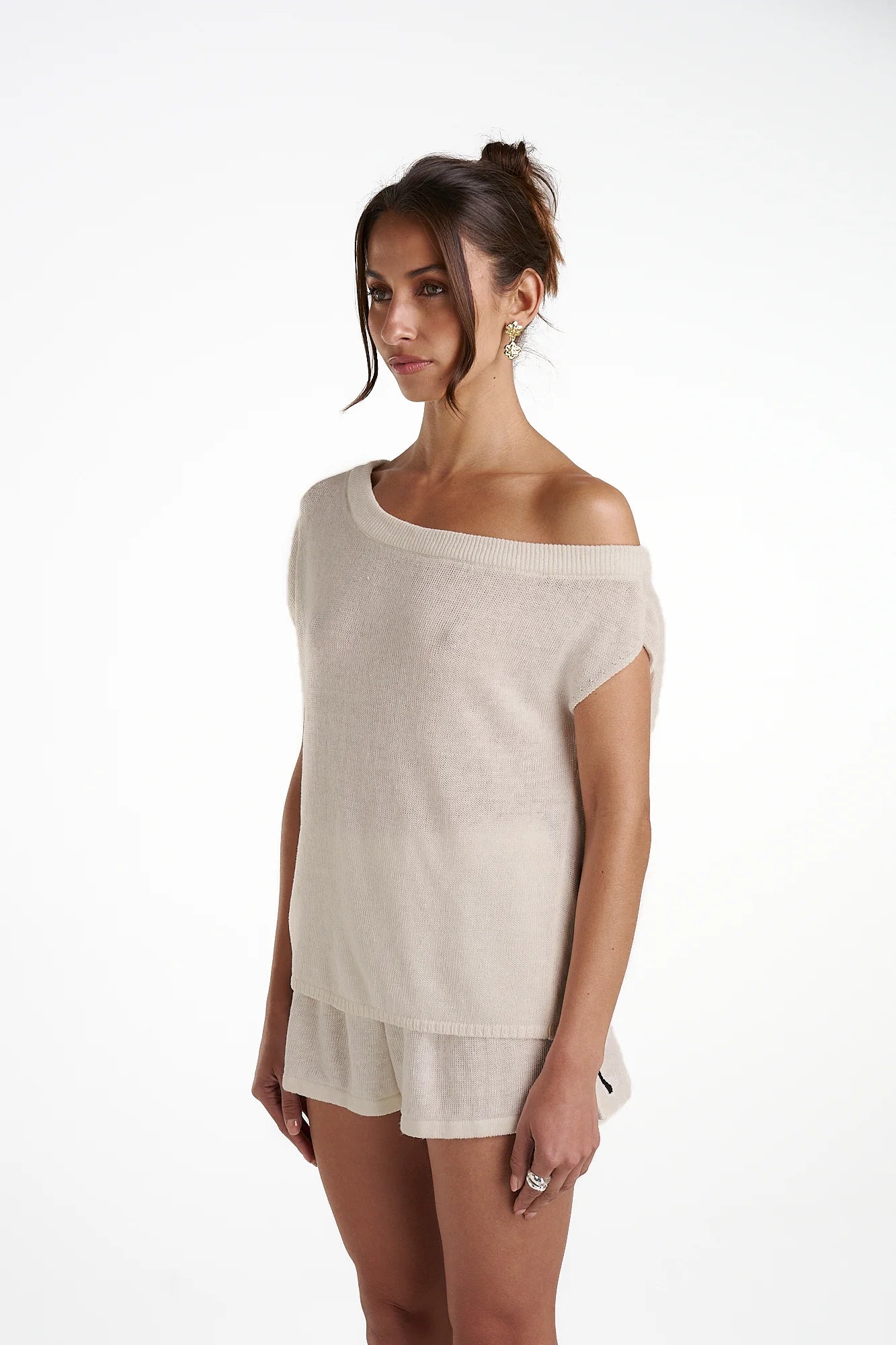 Knit Off Shoulder Top - Cream