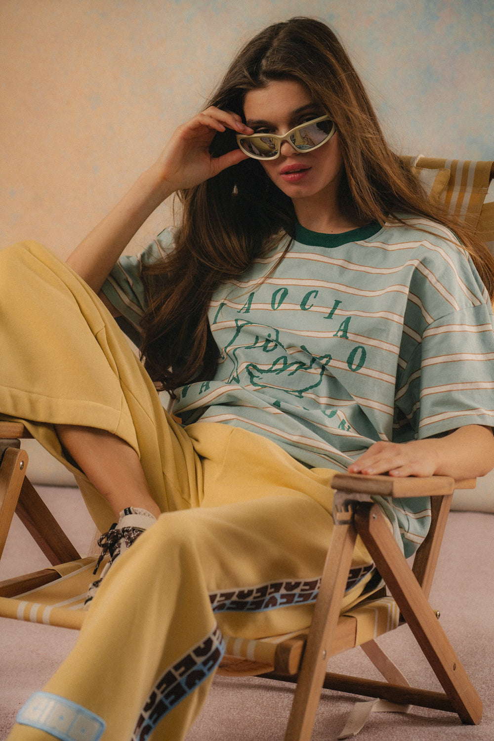 Delfino Core Tee - Green Stripe
