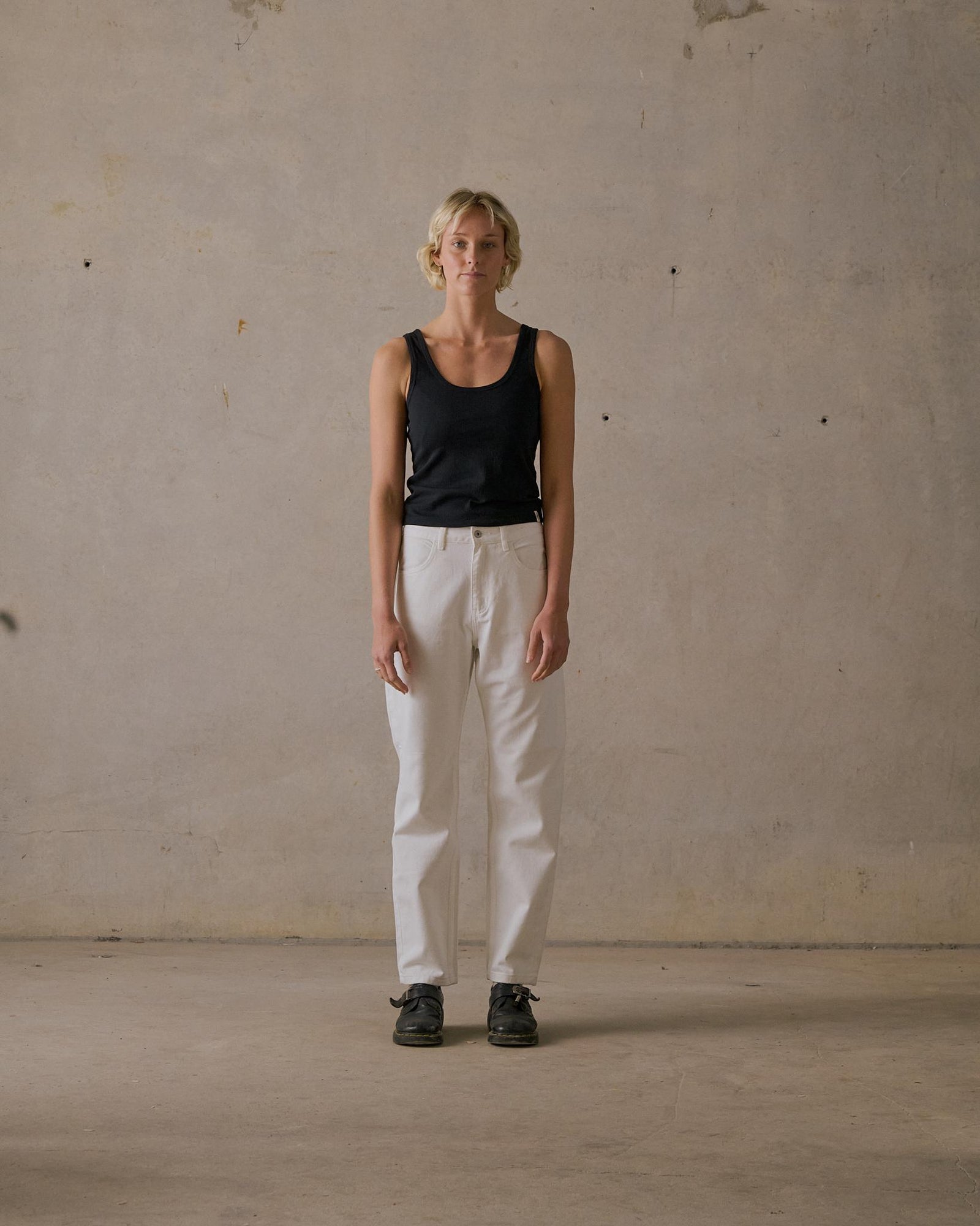 Rib Singlet - Black