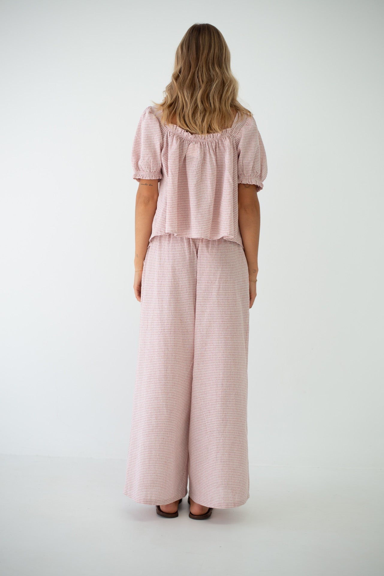 Ava Blouse - Dusty Rose Check