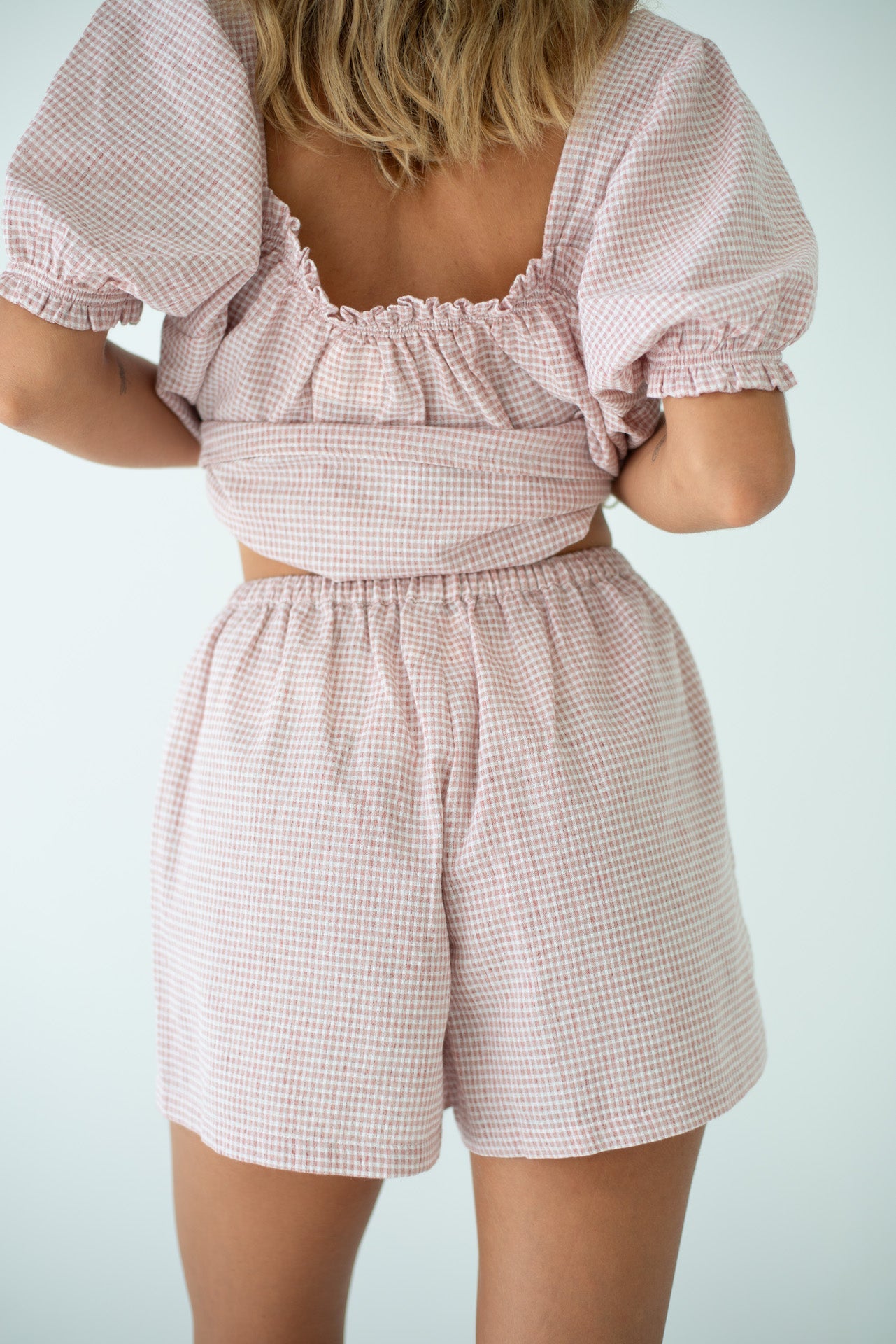 Ava Short - Dusty Rose Check