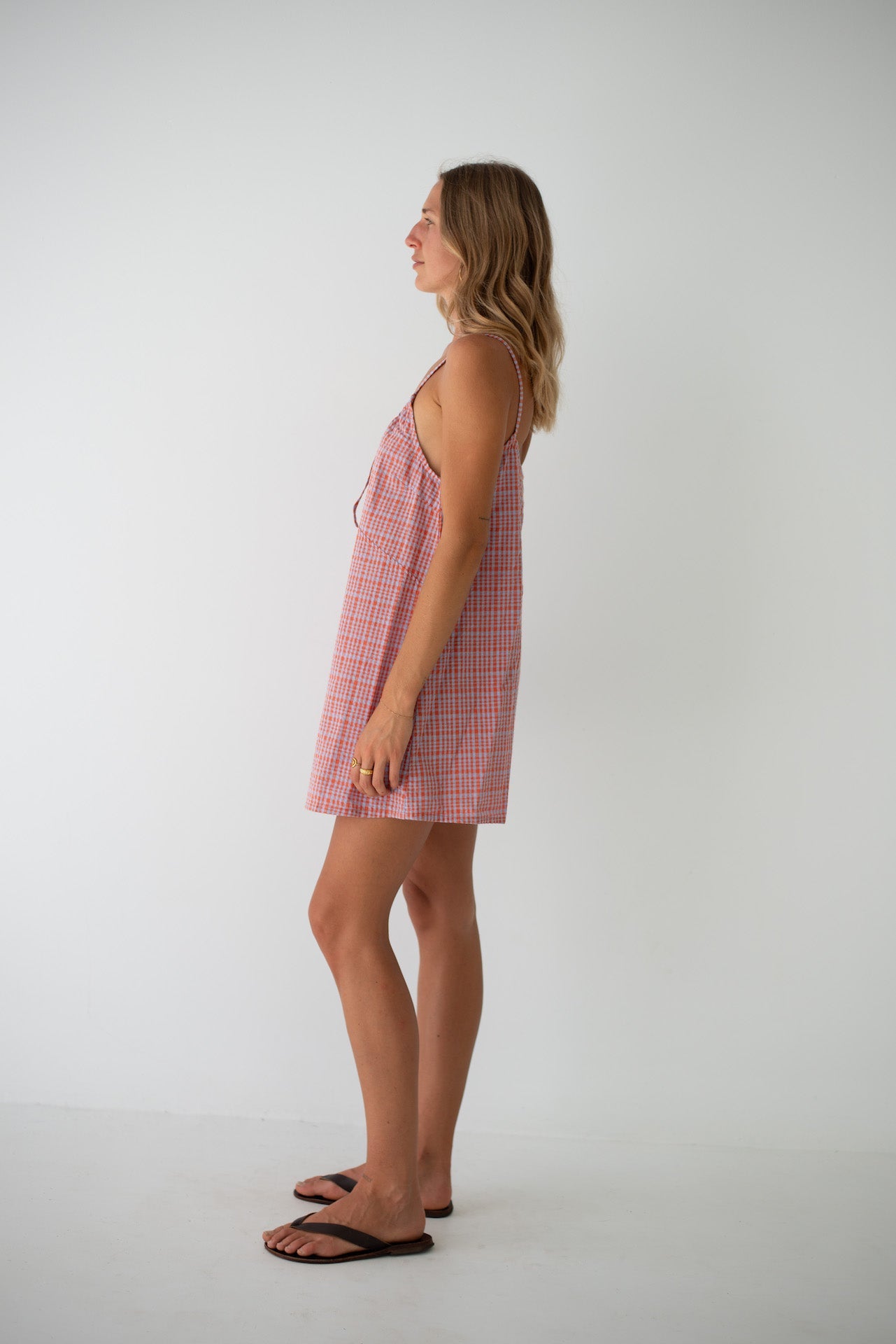 Ari Dress - Lilac Orange Seersucker