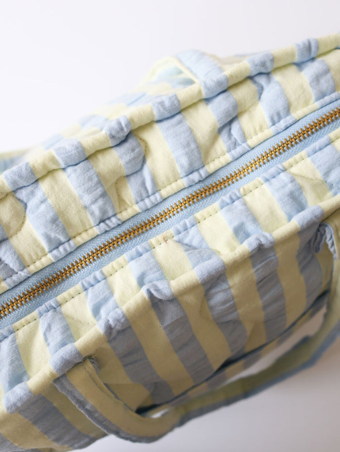 Butter Blue Seersucker Quilted Bag