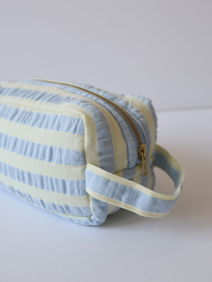 Butter Blue Seersucker Dopp Kit