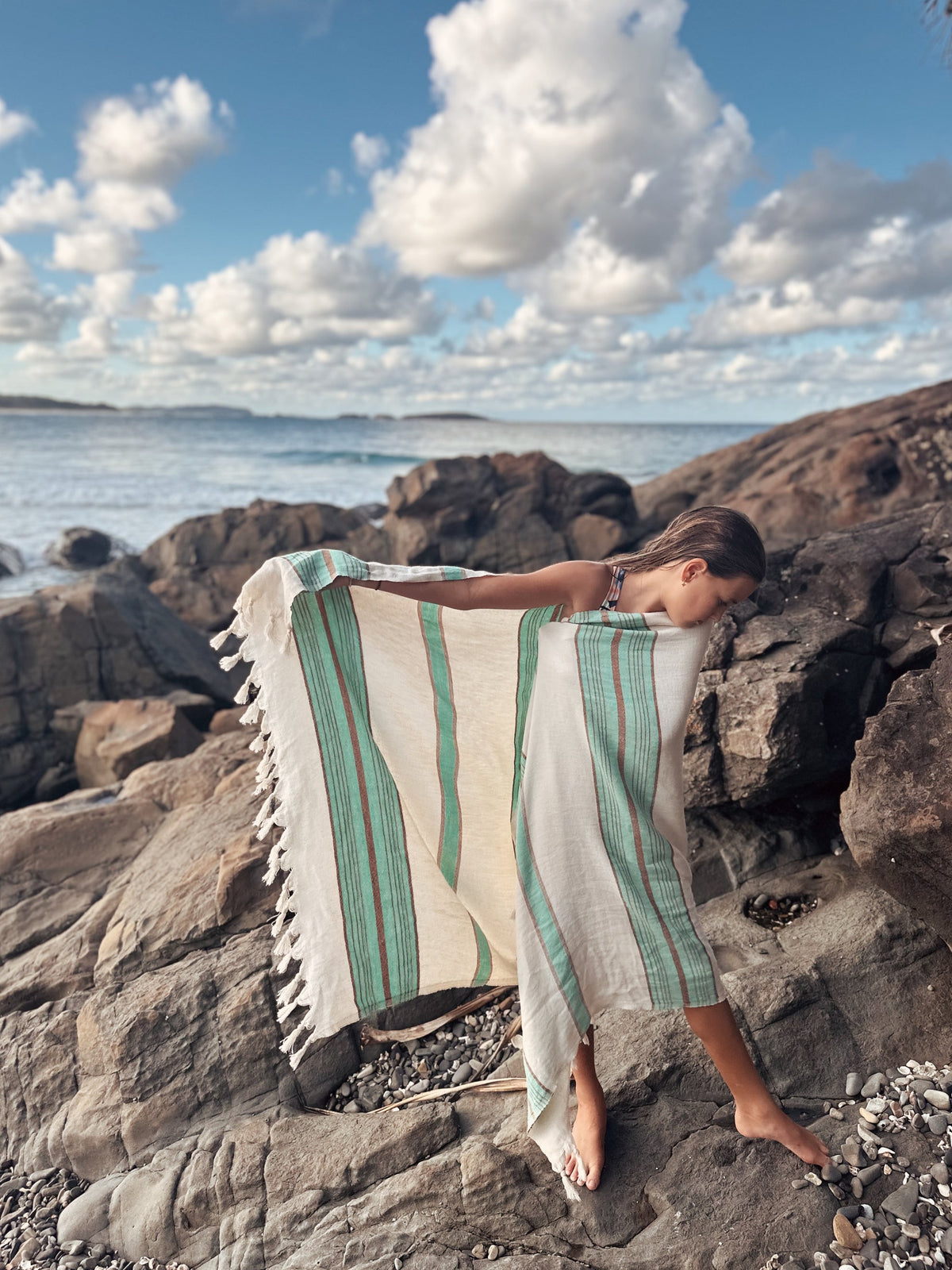Stripe Turkish Towel - Aqua