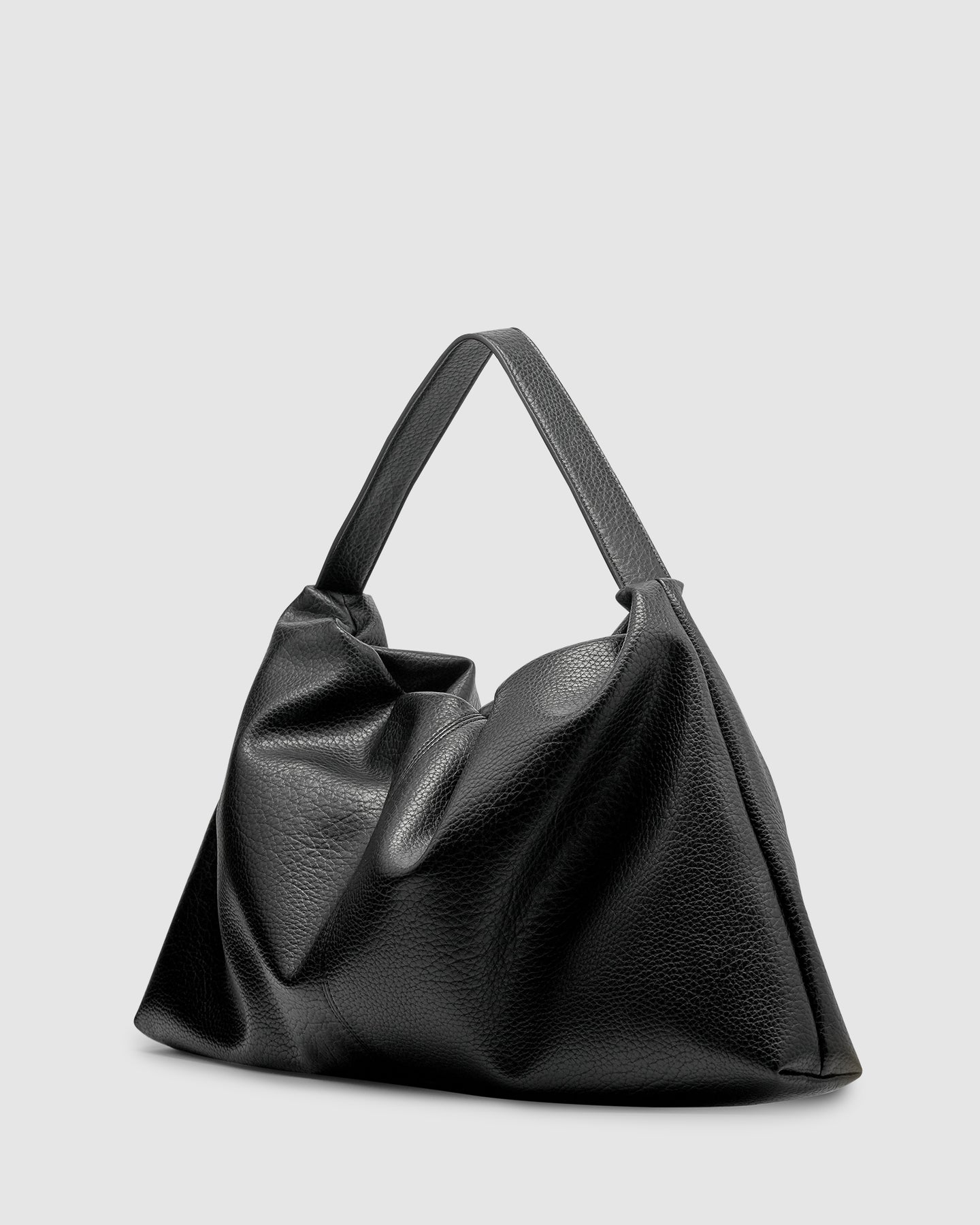 Harlow Slouch Mono Tote Bag - Black Nappa