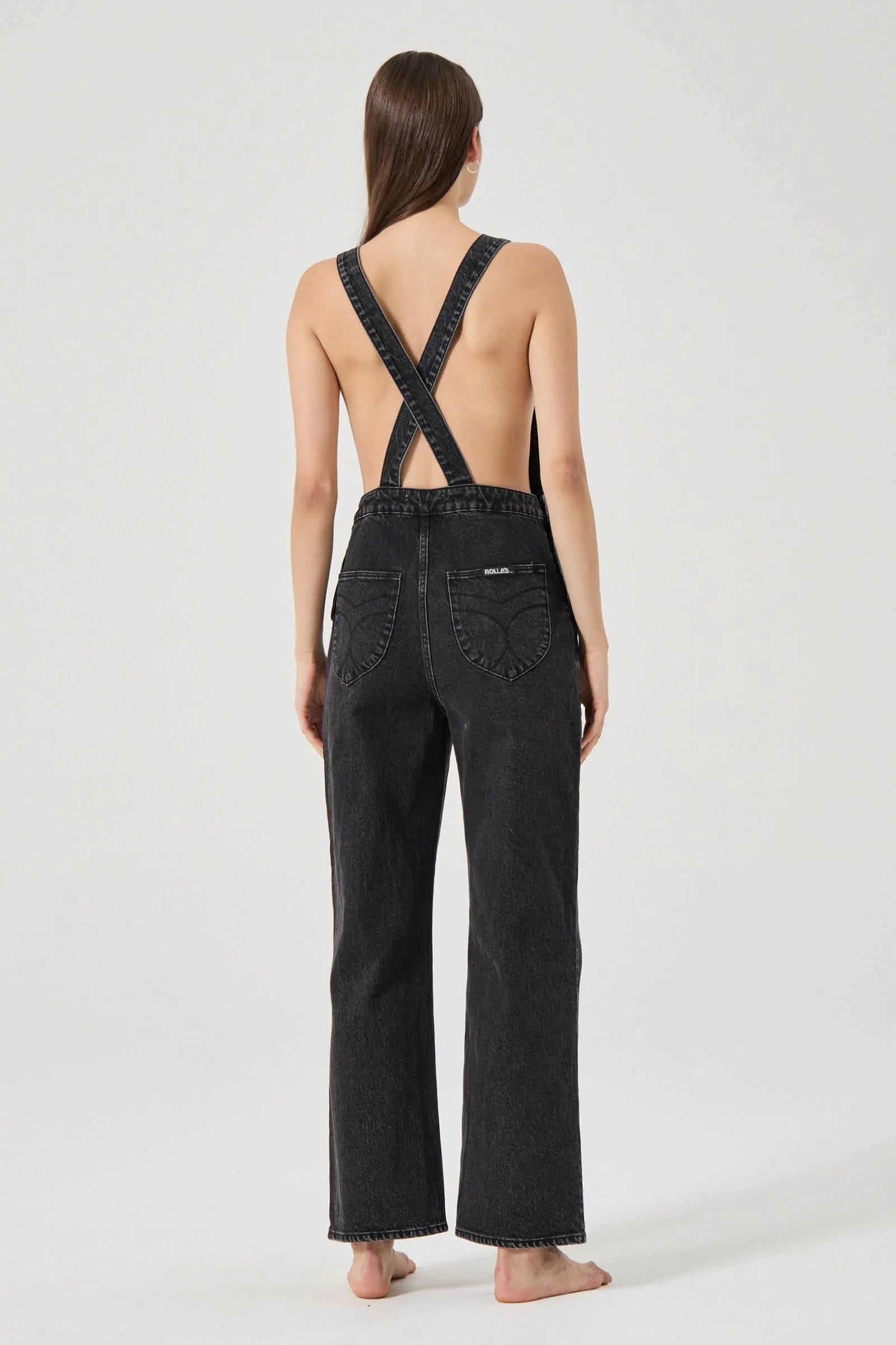 Stevie Relaxed Overalls - Black Sand