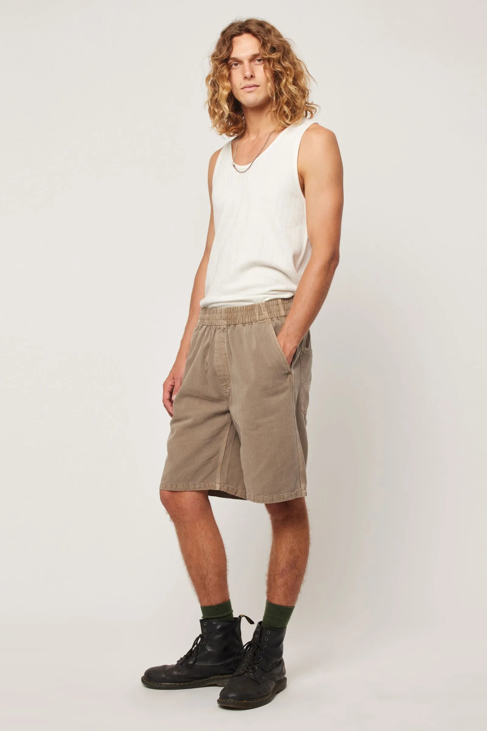 Tradie Carpenter Short - Mushroom