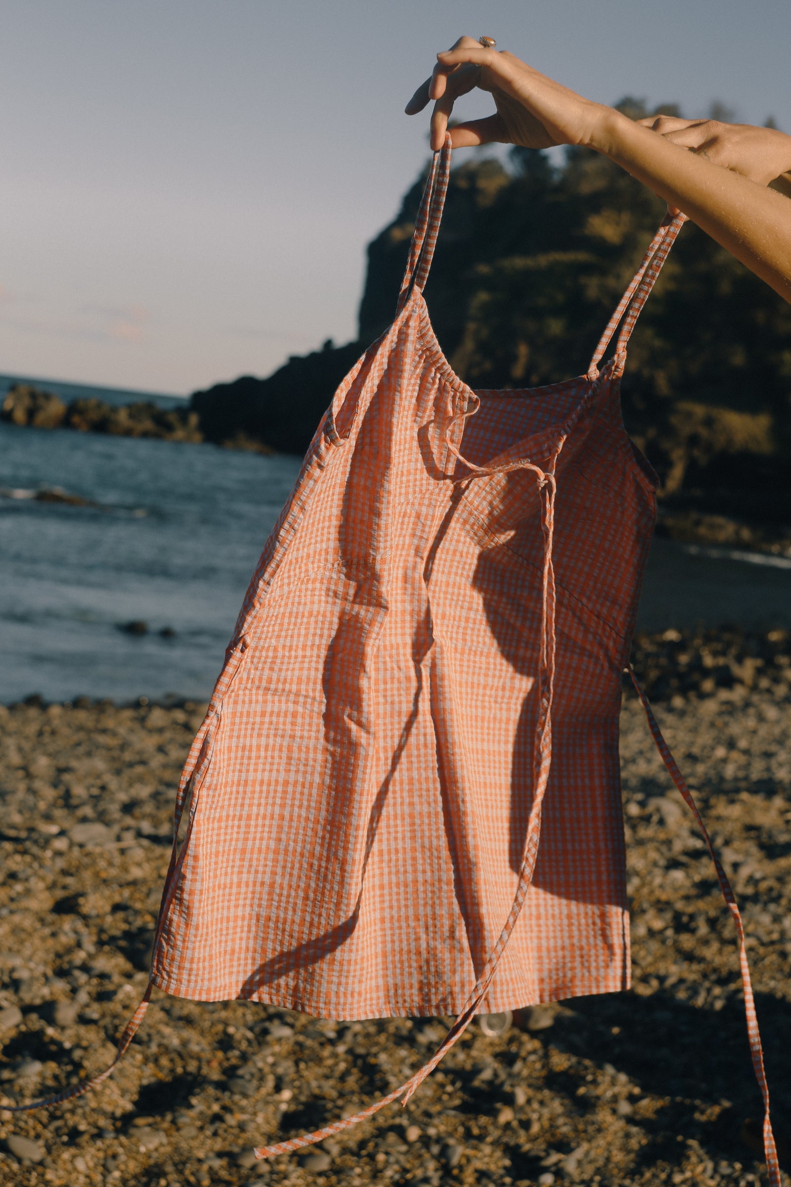 Ari Dress - Lilac Orange Seersucker