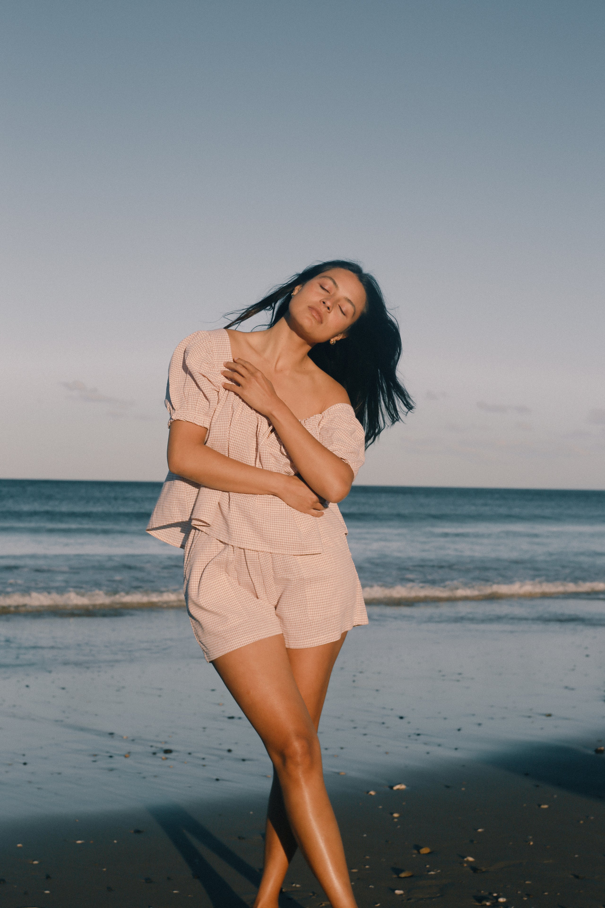 Ava Short - Dusty Rose Check