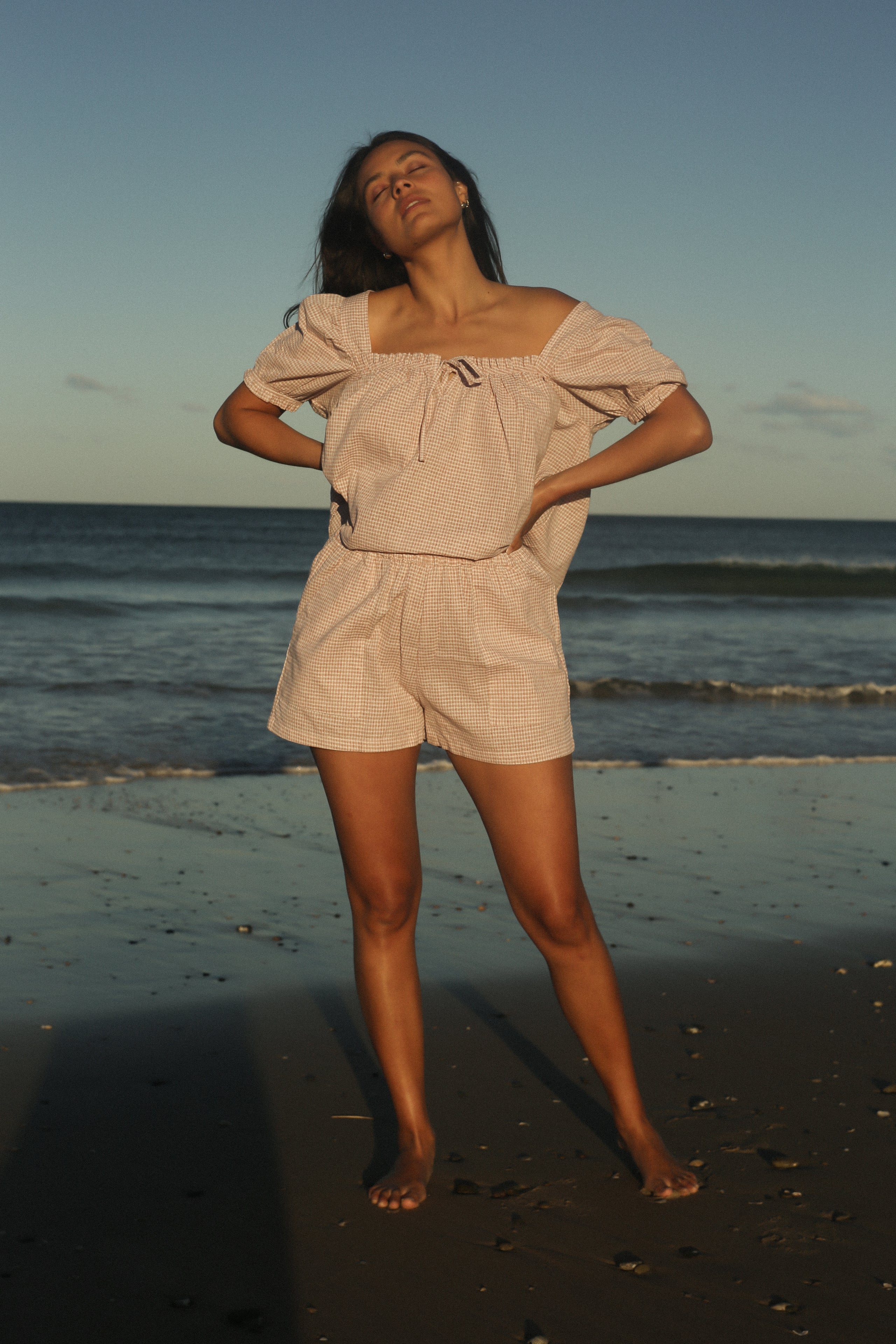 Ava Short - Dusty Rose Check