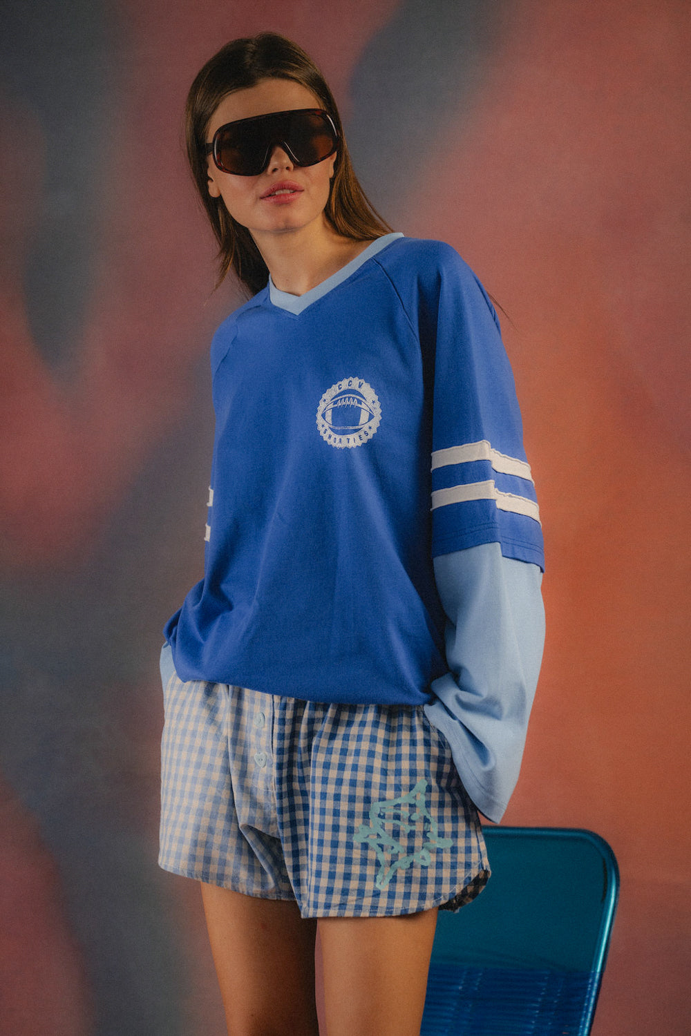 Powder Check Boxer Short - Blue