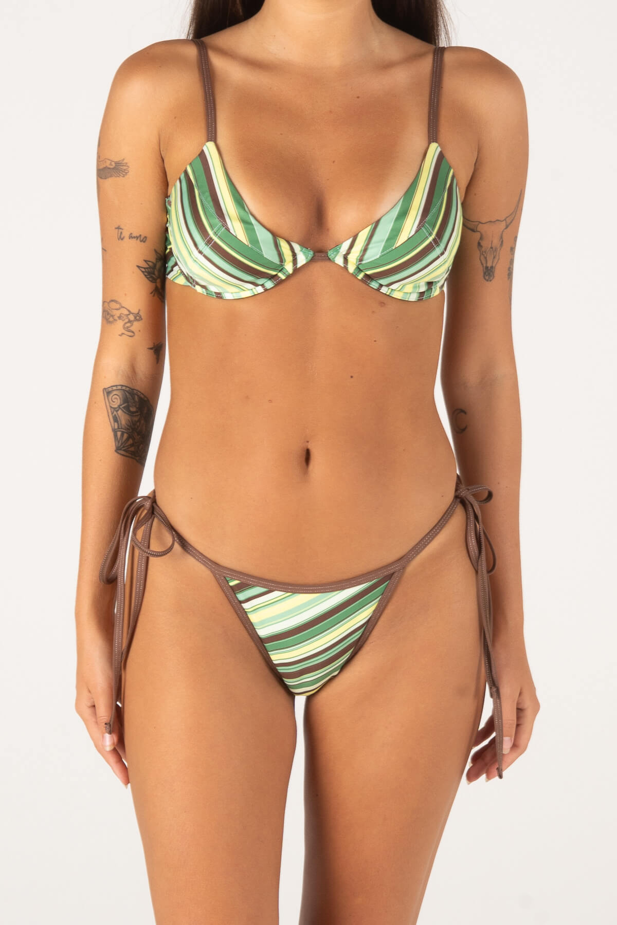 Cheekygal Bottoms - Green Stripe