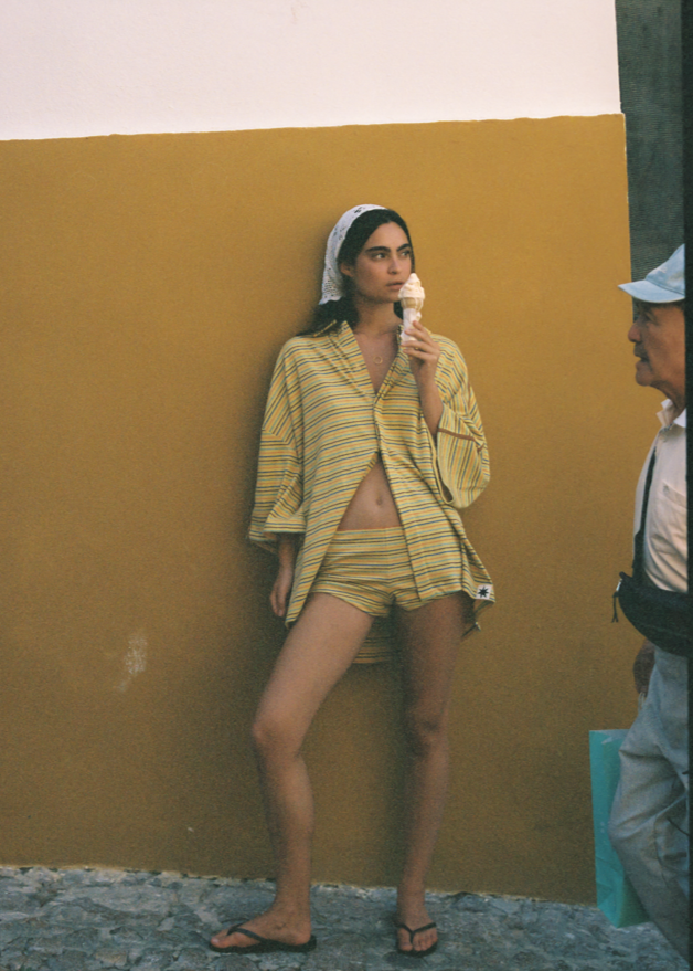 Lemon Striper Bungalow Shirt