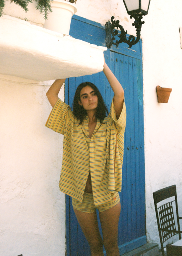 Lemon Striper Bungalow Shirt
