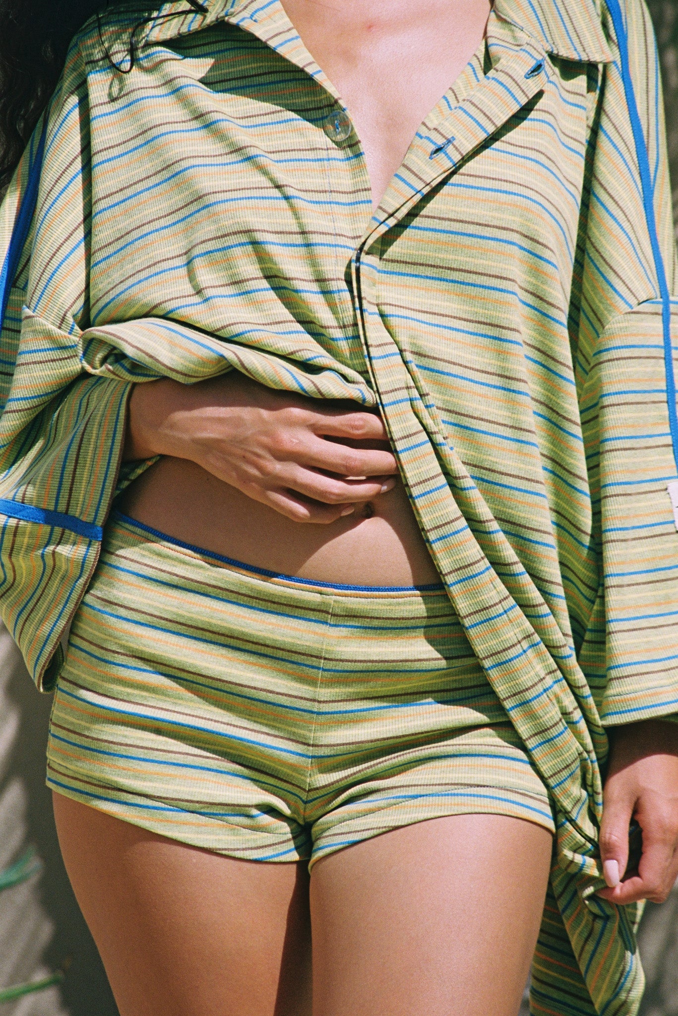 Striper Hot Pant - Green