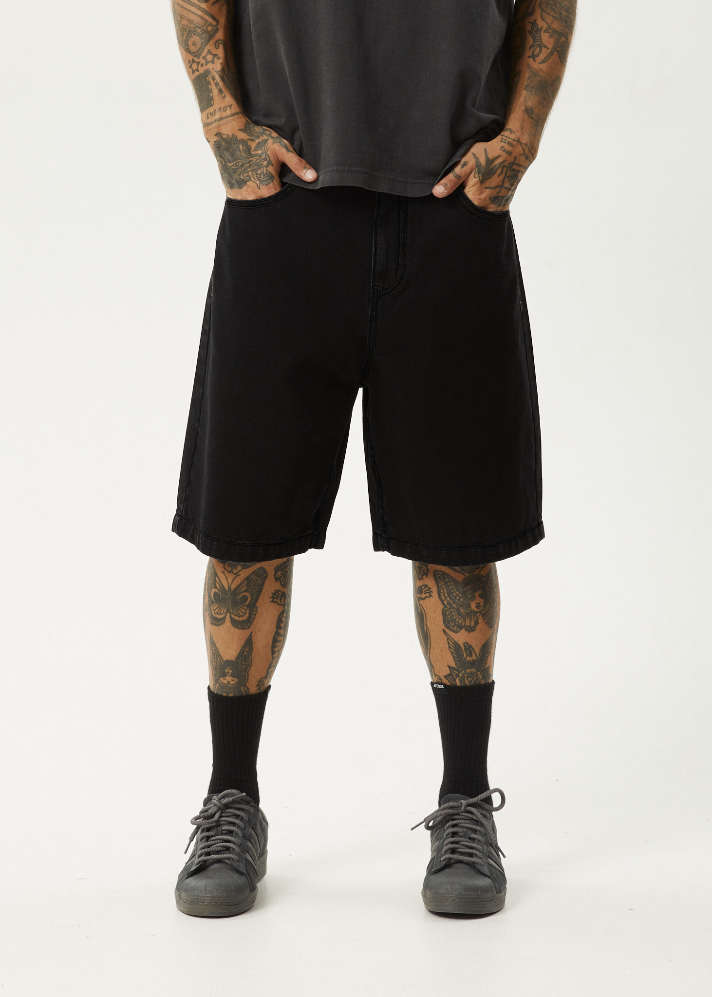 Lil C - Denim Baggy Short 22" - Washed Black