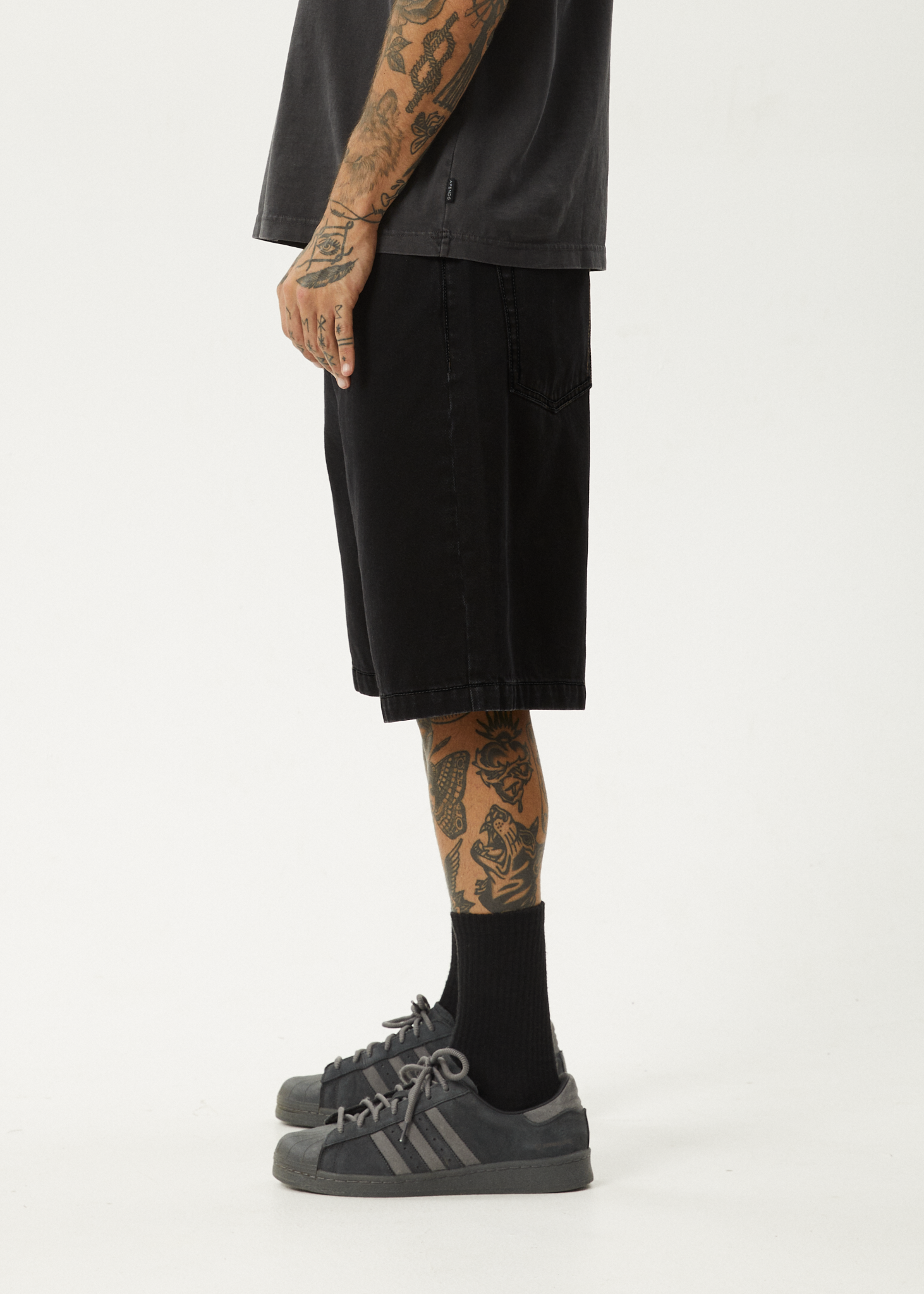 Lil C - Denim Baggy Short 22" - Washed Black