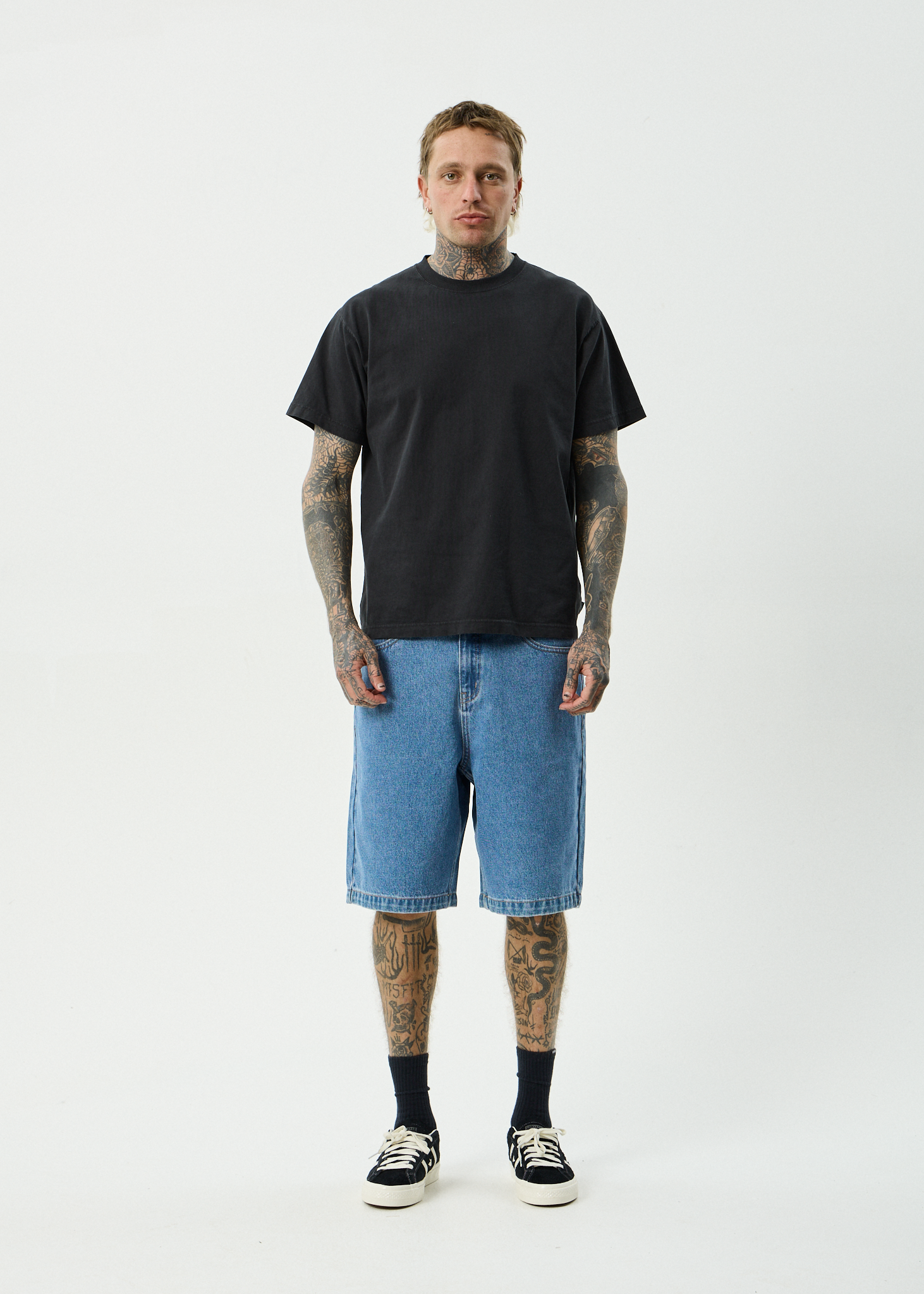 Lil C - Denim Baggy Short 22" - Worn Blue